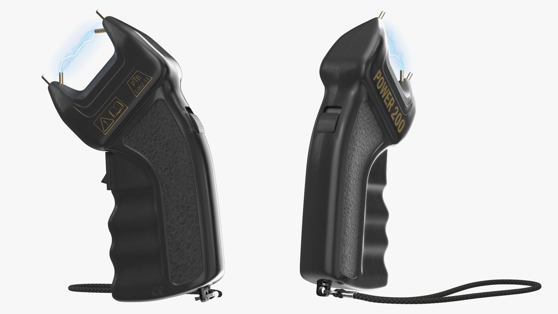 3D model Stun Gun Power 200 with Electrical Charge Fur