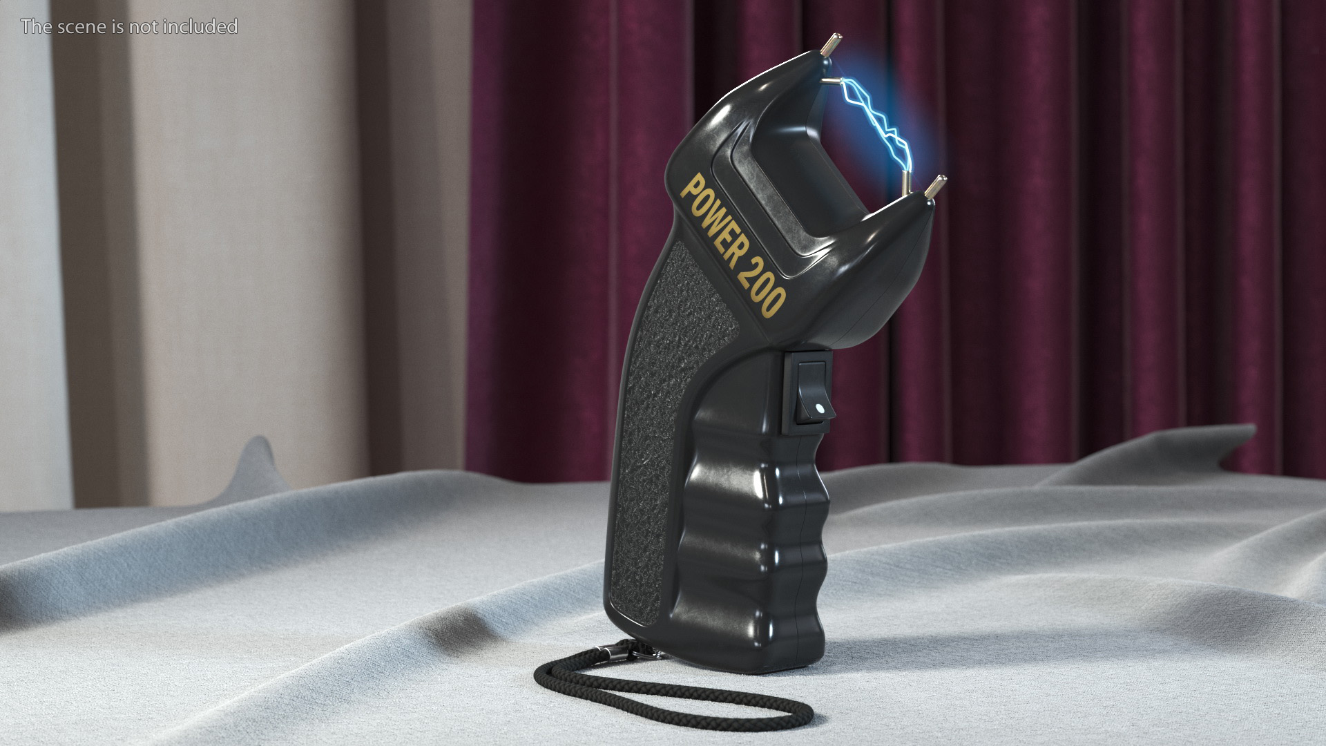 3D model Stun Gun Power 200 with Electrical Charge Fur