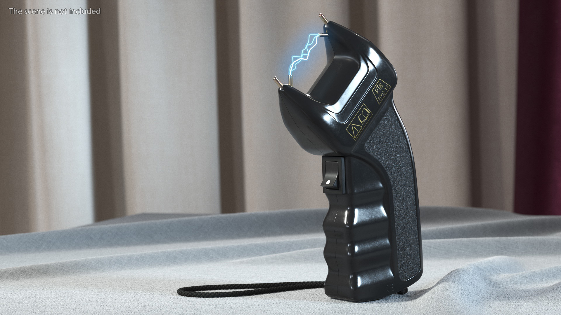 3D model Stun Gun Power 200 with Electrical Charge Fur