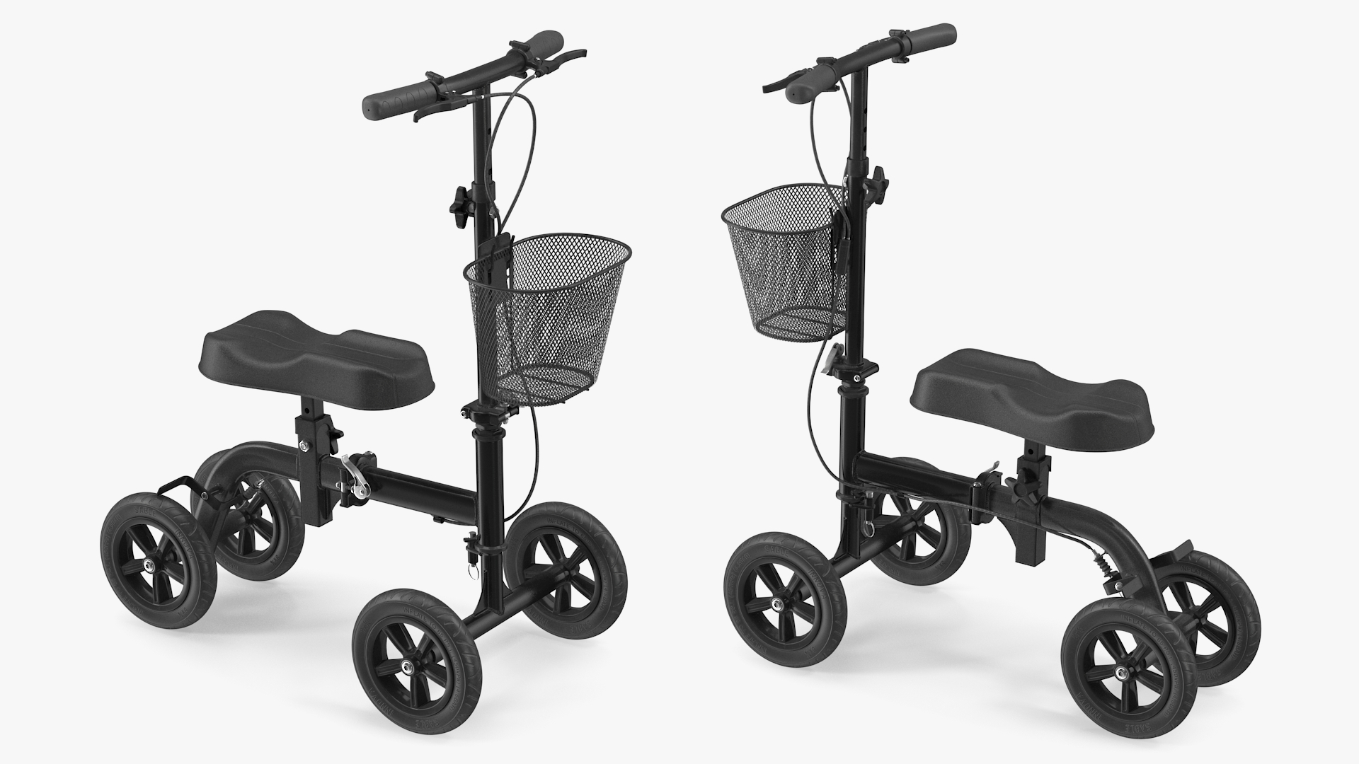 3D model Knee Walker Scooter Black