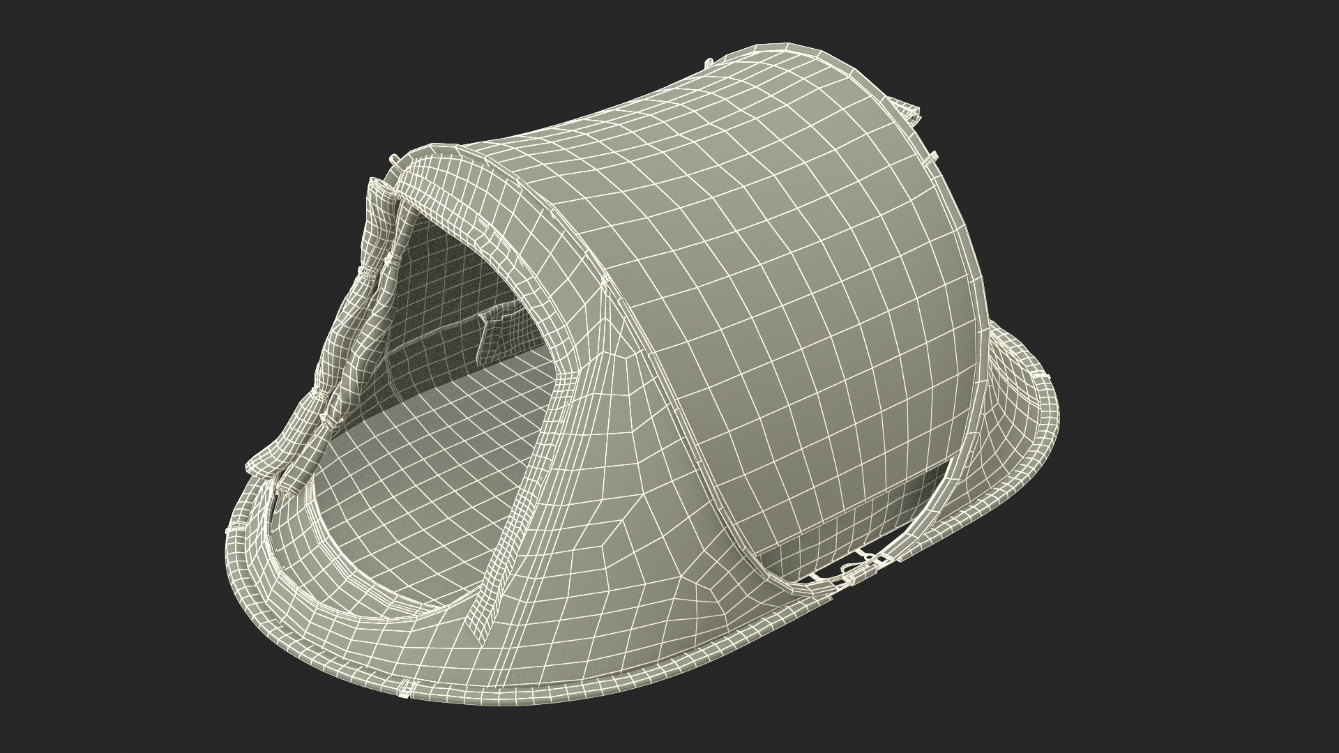 Camping Tent with Door Opened 3D model