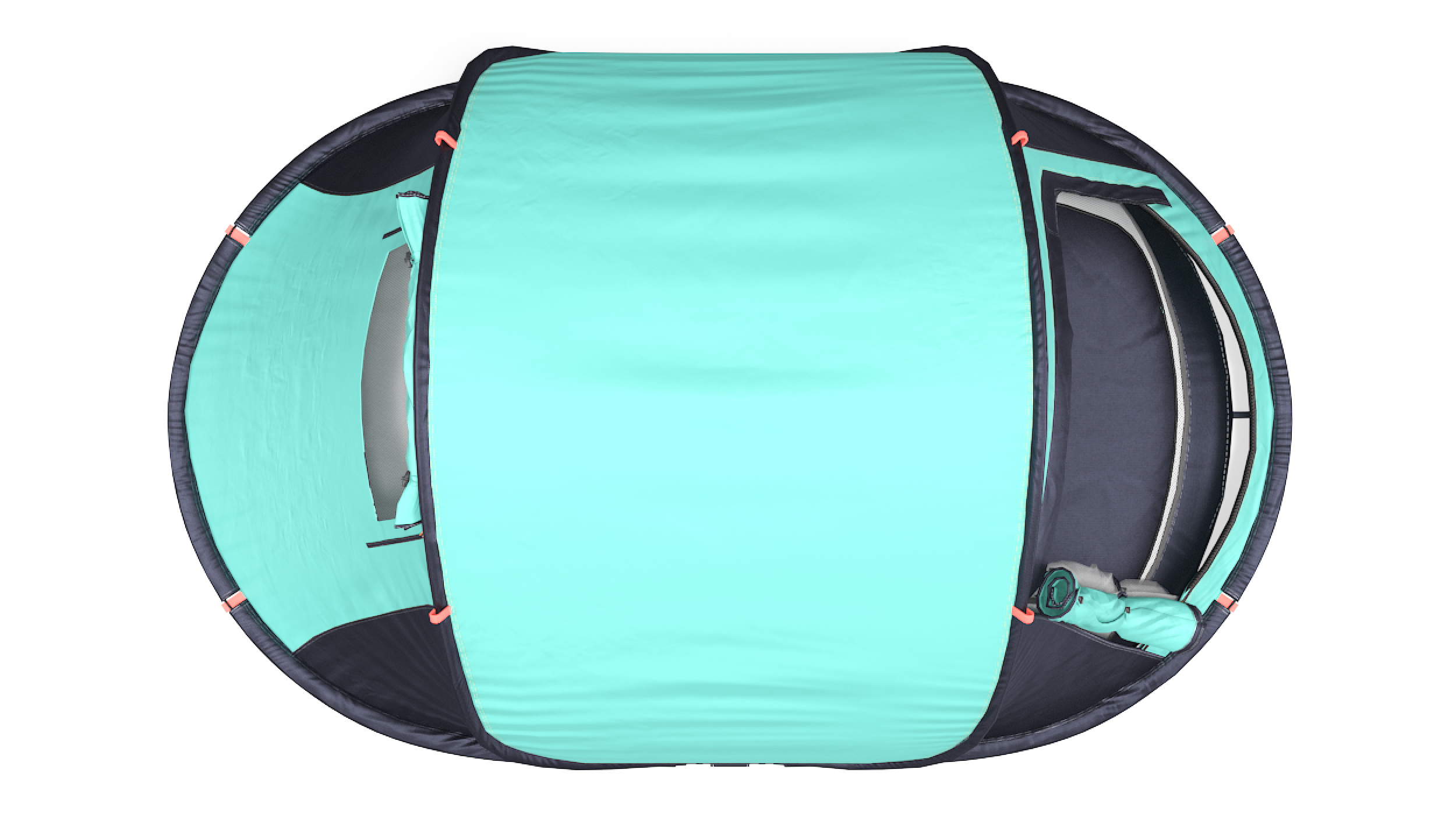 Camping Tent with Door Opened 3D model