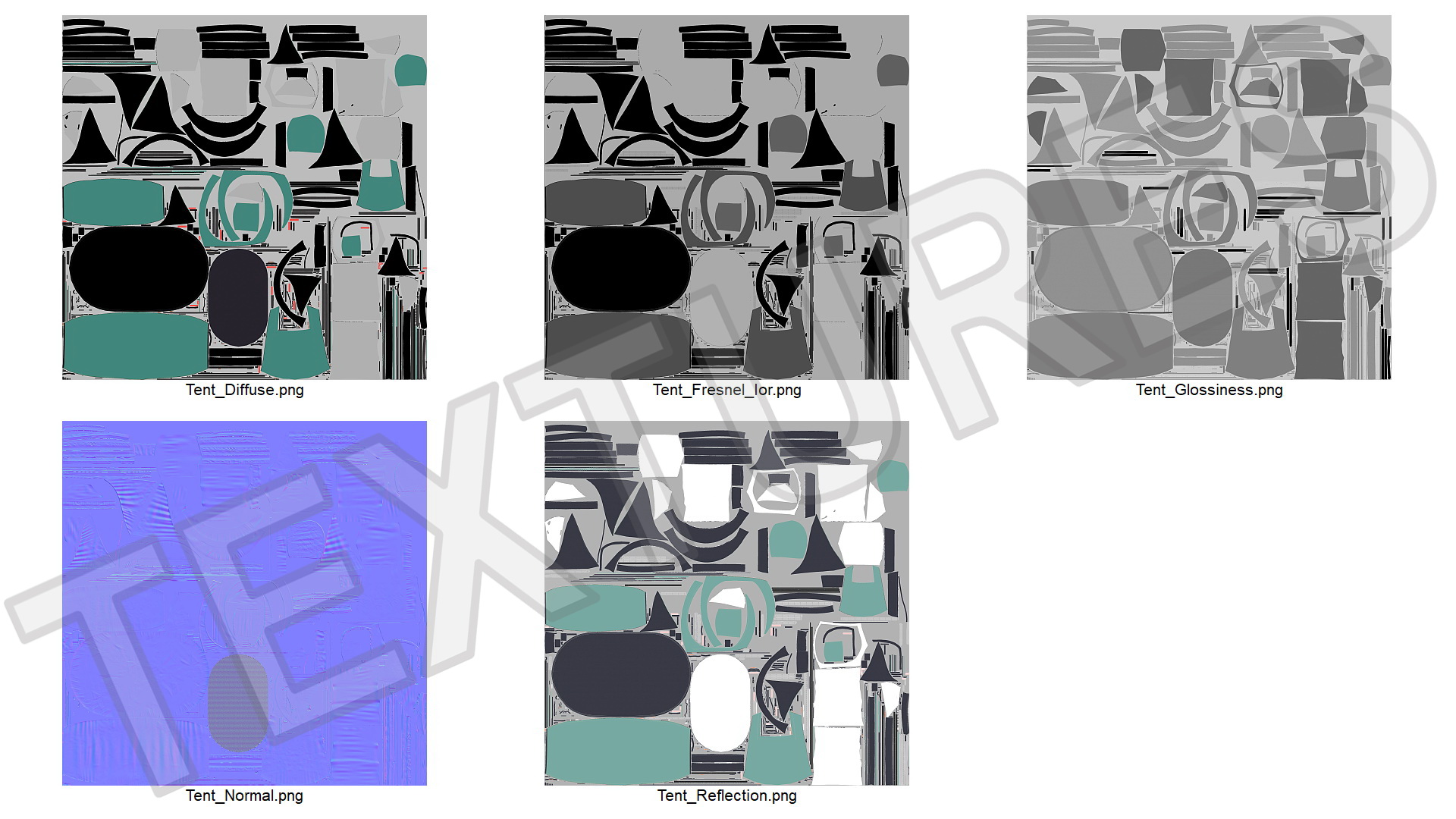 Camping Tent with Door Opened 3D model