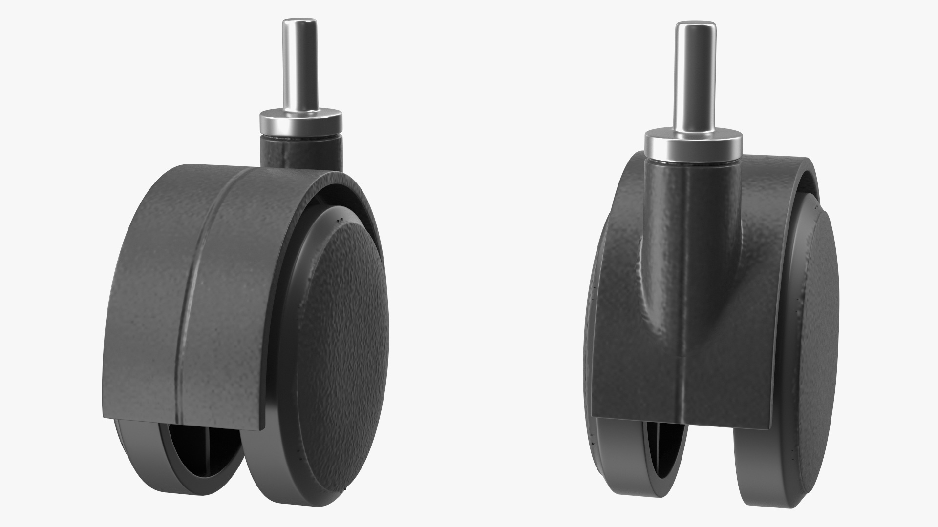 Plastic Furniture Wheel Black 3D model