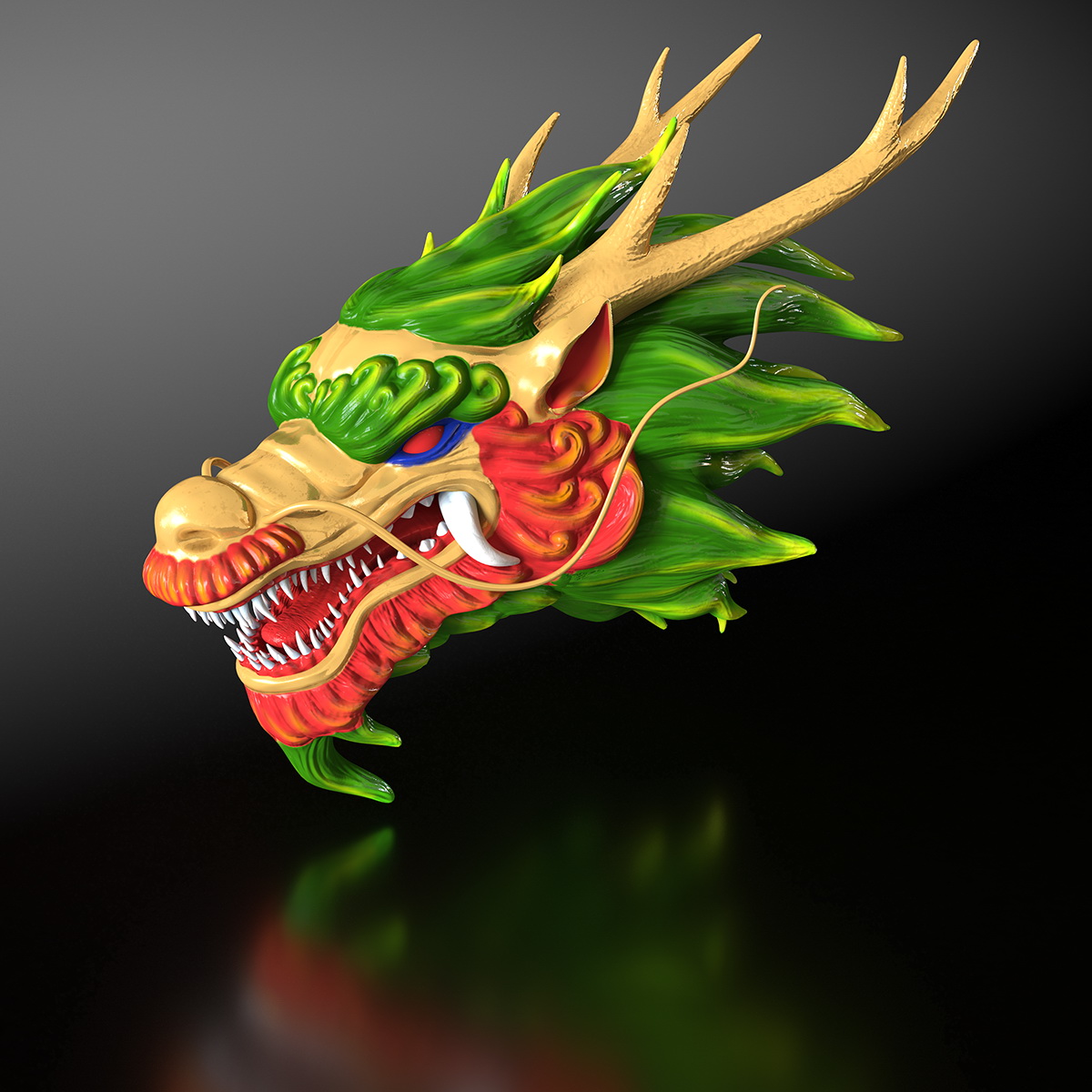 3D Chinese Dragon Head 2