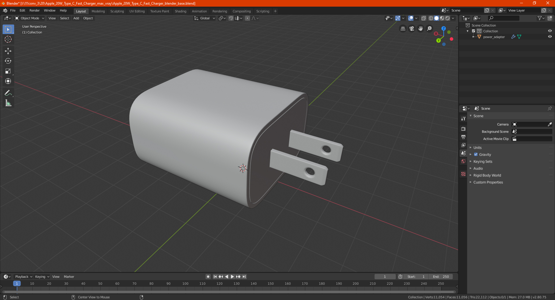 Apple 20W Type C Fast Charger 3D model