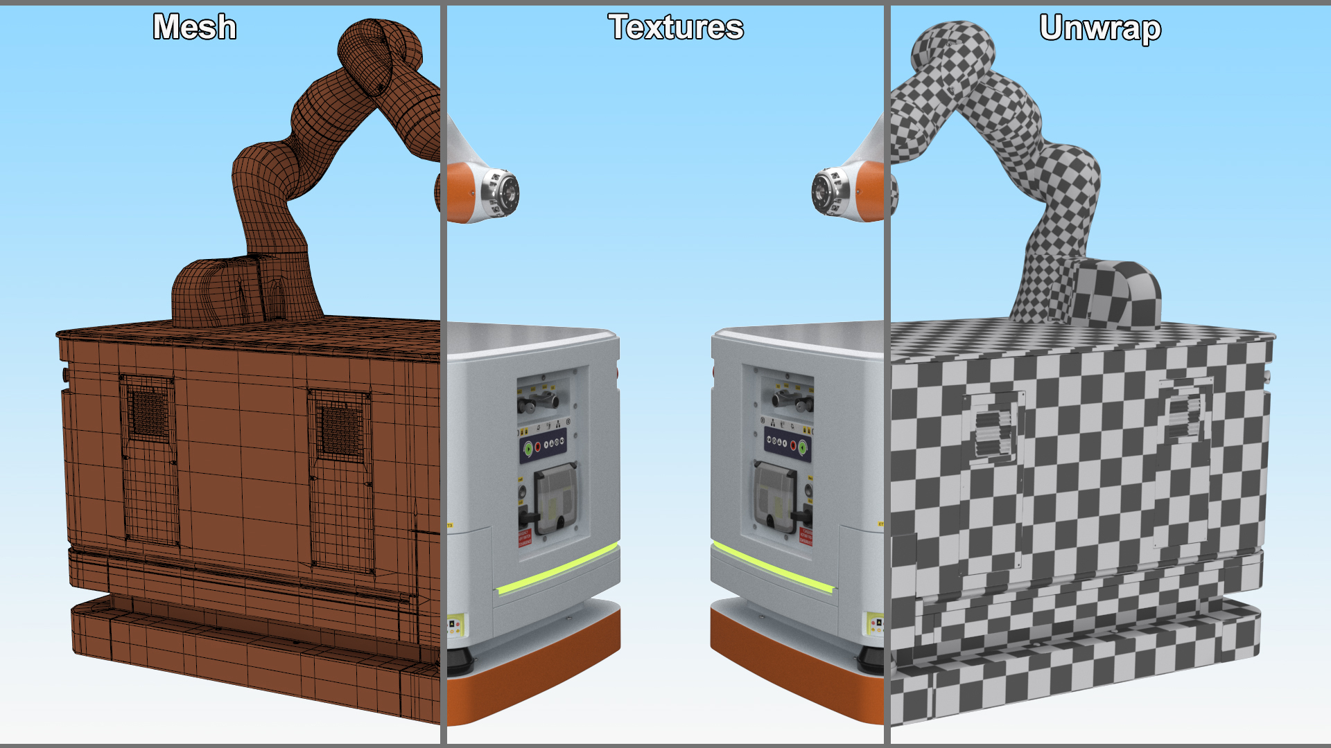 Mobile Robot KUKA KMR Iiwa Rigged for Maya 3D