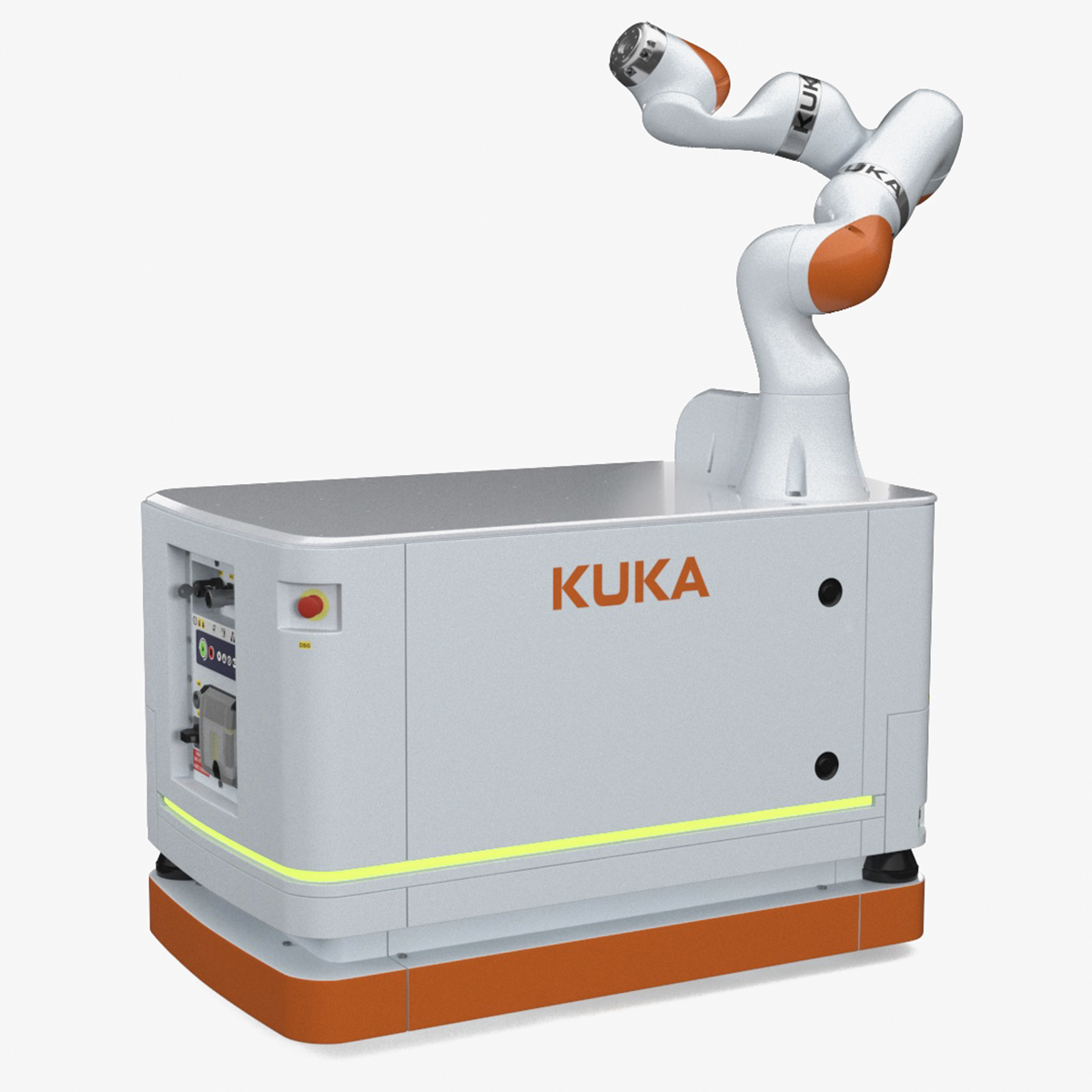 Mobile Robot KUKA KMR Iiwa Rigged for Maya 3D