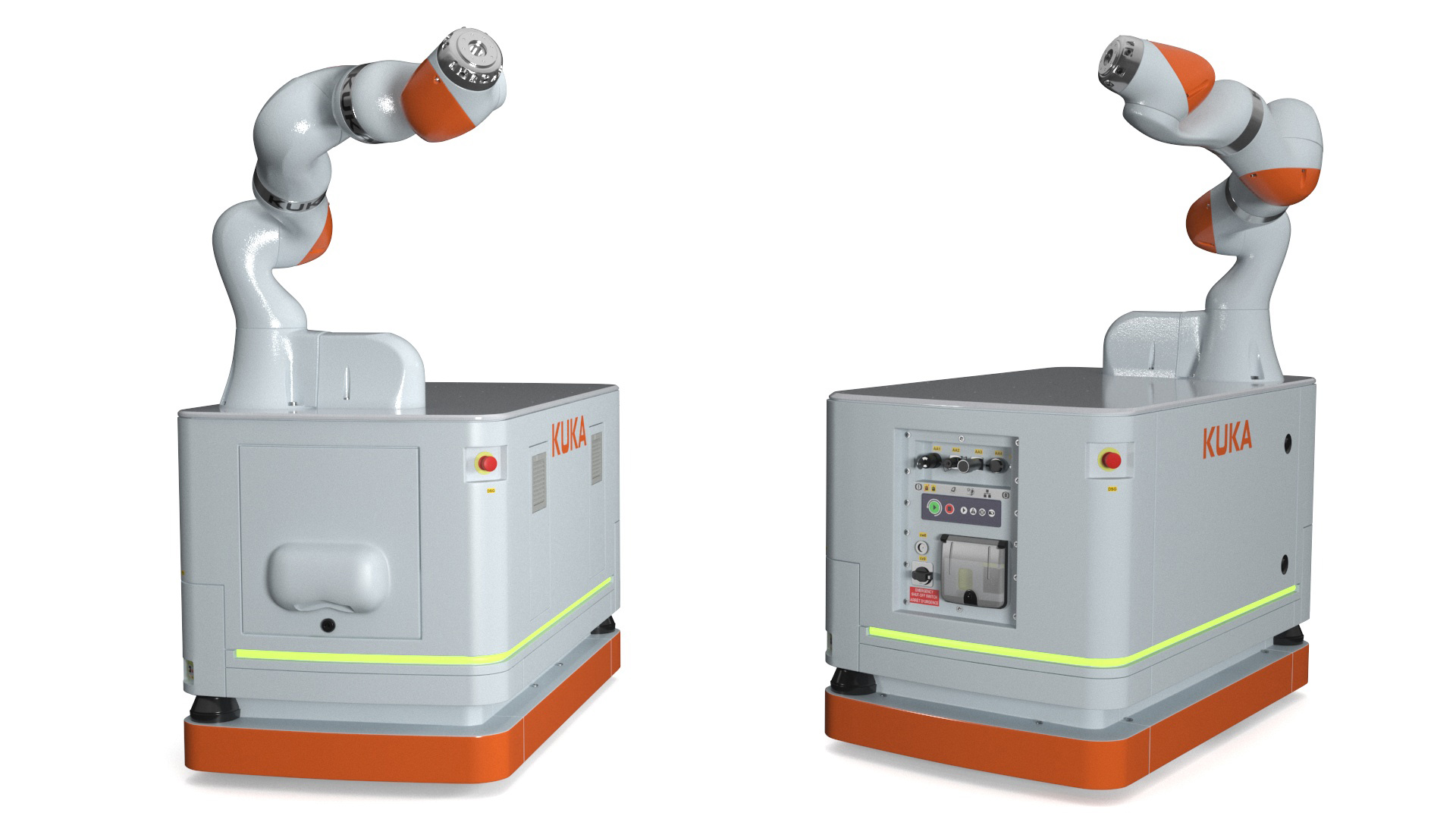 Mobile Robot KUKA KMR Iiwa Rigged for Maya 3D