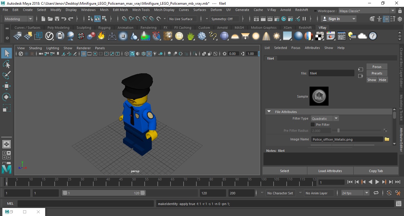 3D model Minifigure LEGO Policeman