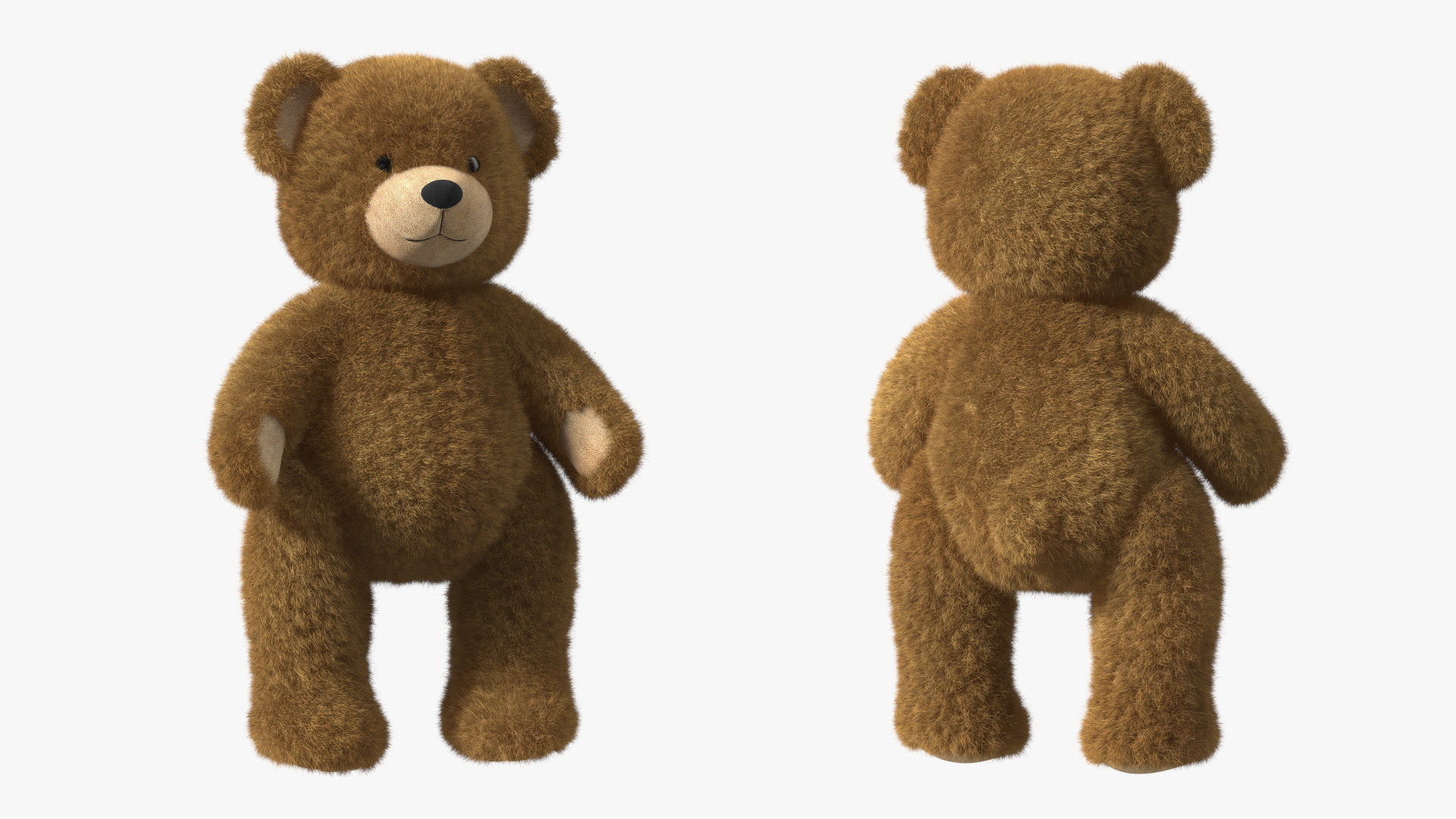 3D model Teddy Bear Brown Fur