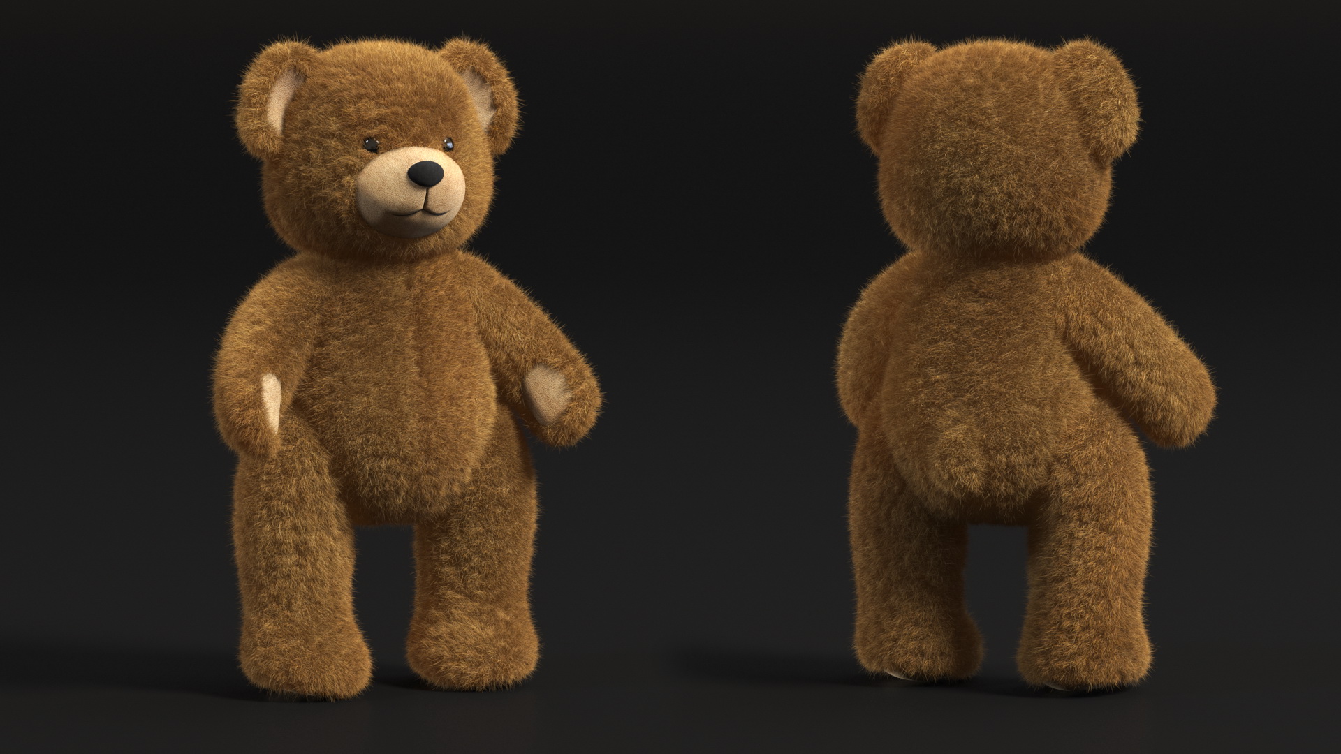 3D model Teddy Bear Brown Fur