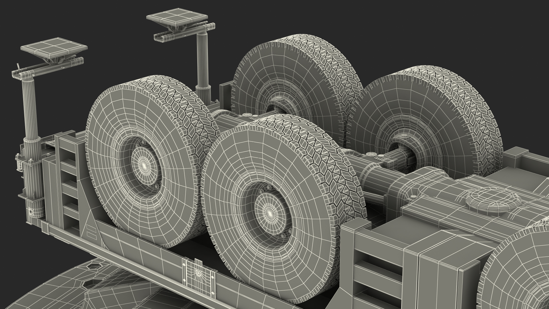 3D model Compact Crane Liebherr with Concrete Barriers