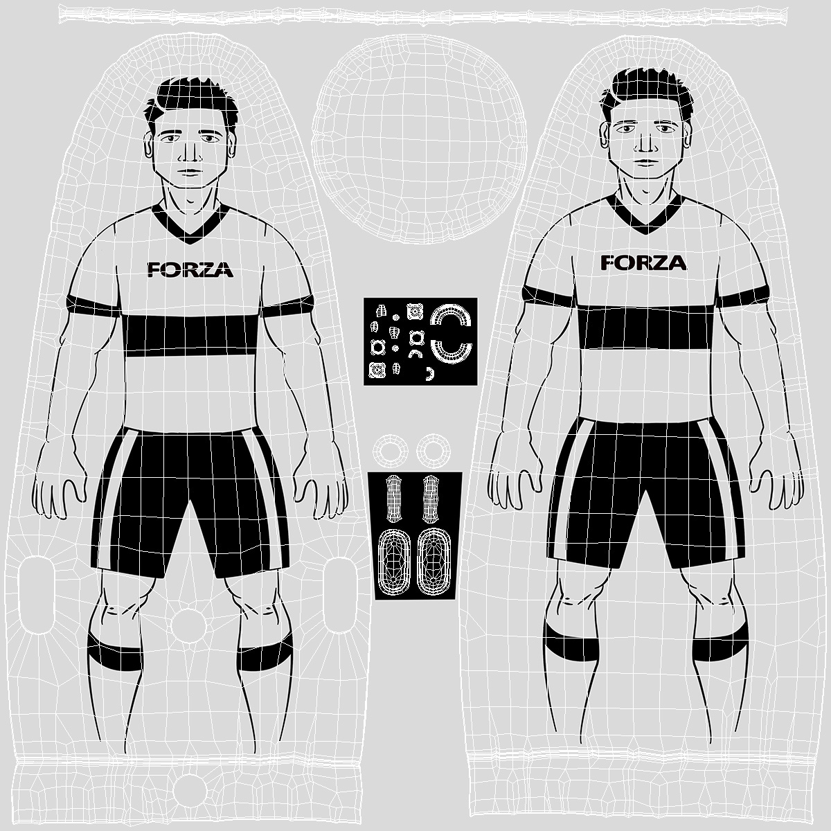 3D Forza Pro Soccer Air Mannequin Senior White model