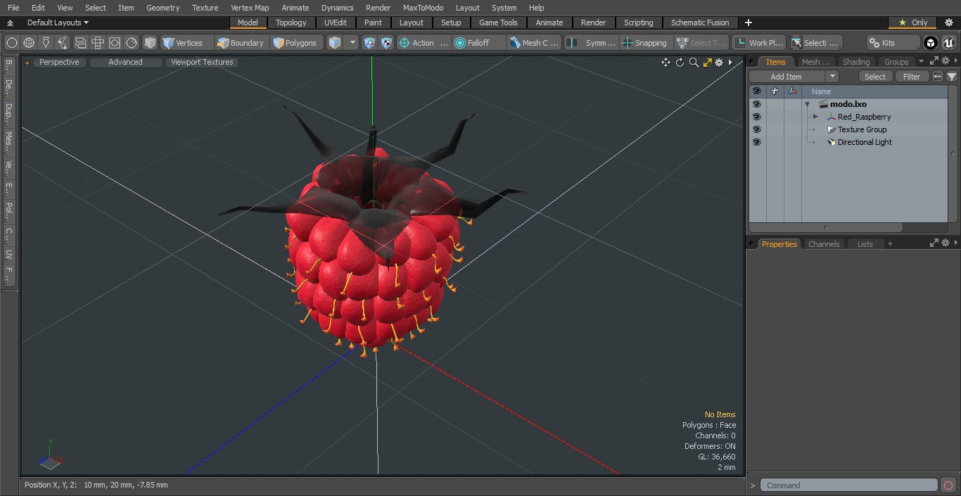 3D Red Raspberry model