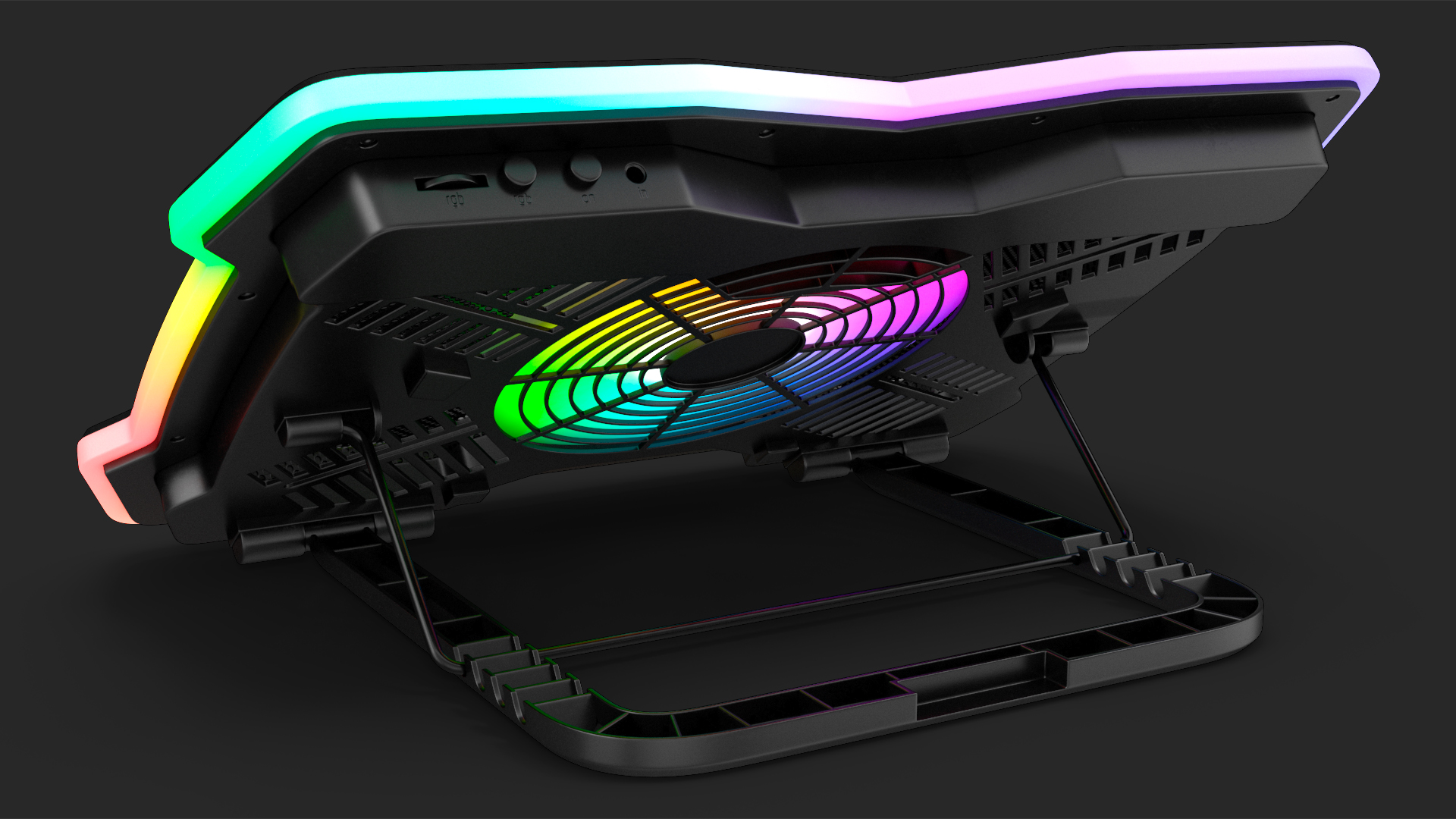 Ultraportable Laptop on RGB Cooling Pad 3D model