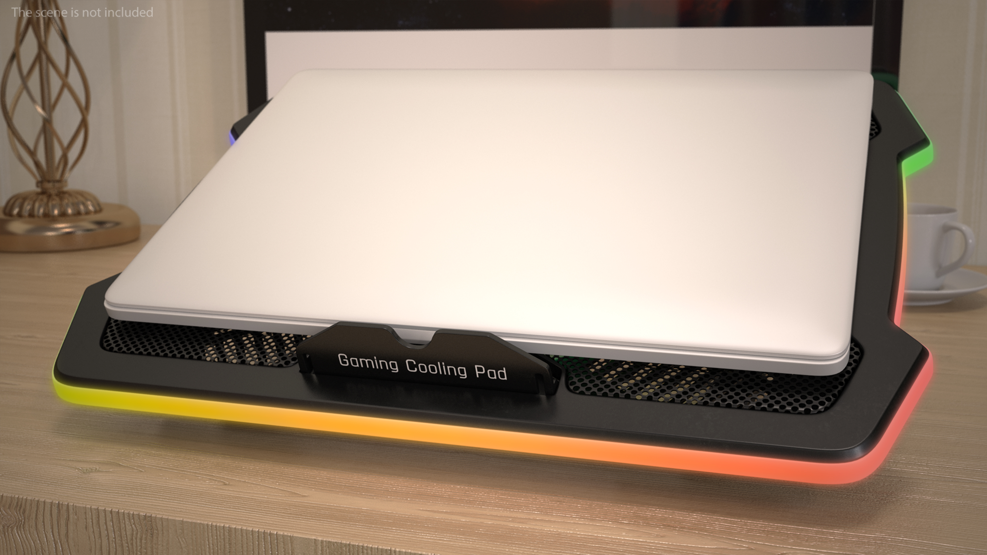 Ultraportable Laptop on RGB Cooling Pad 3D model