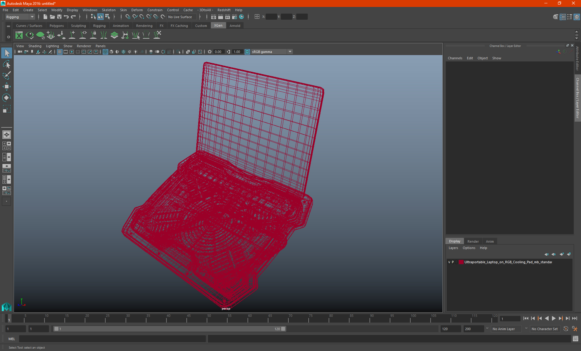 Ultraportable Laptop on RGB Cooling Pad 3D model