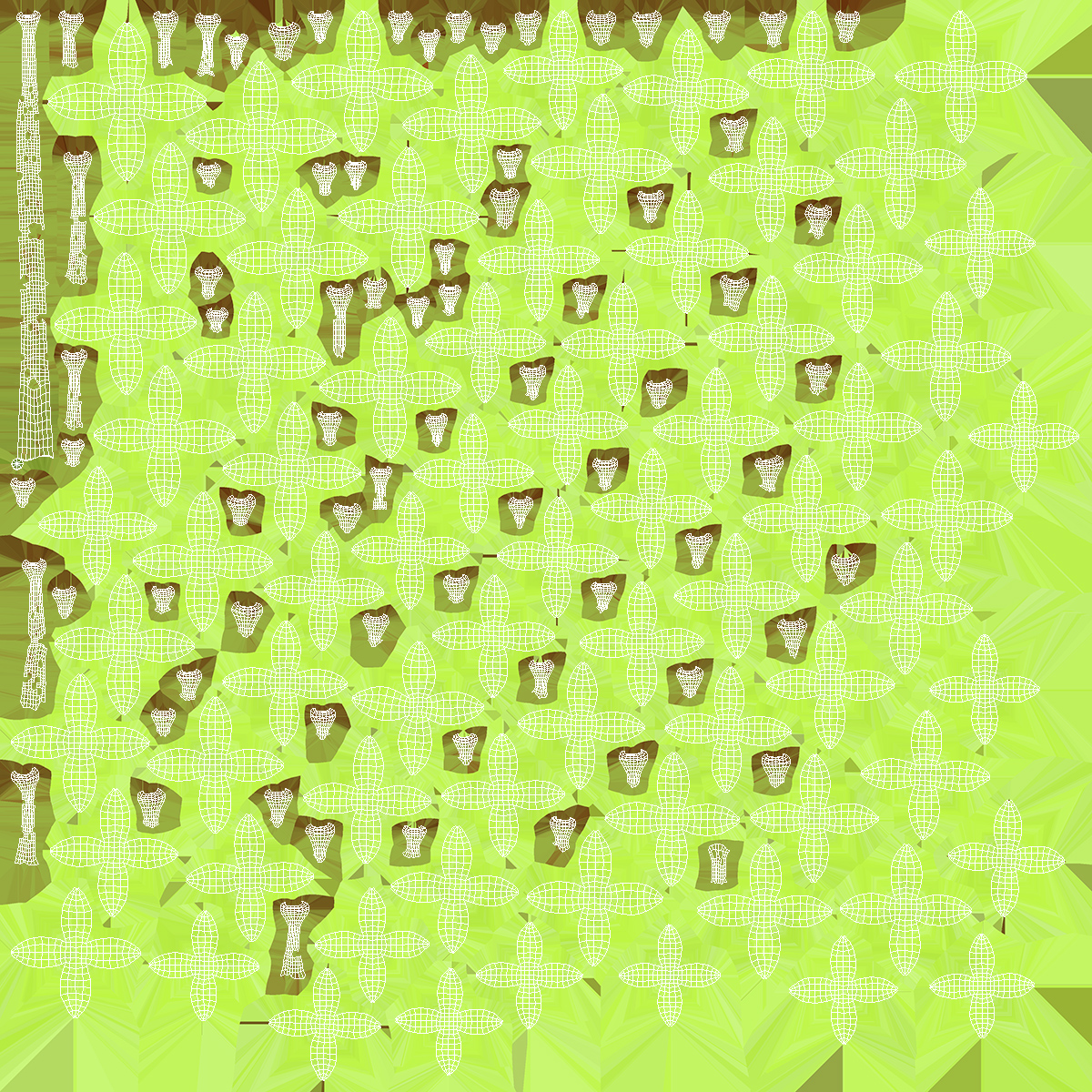 3D Cluster of Green Grapes model