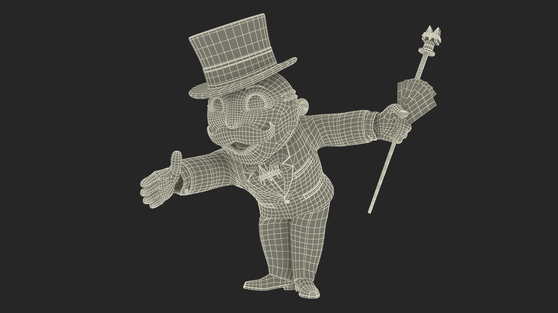 3D Mr Monopoly Handshake Pose