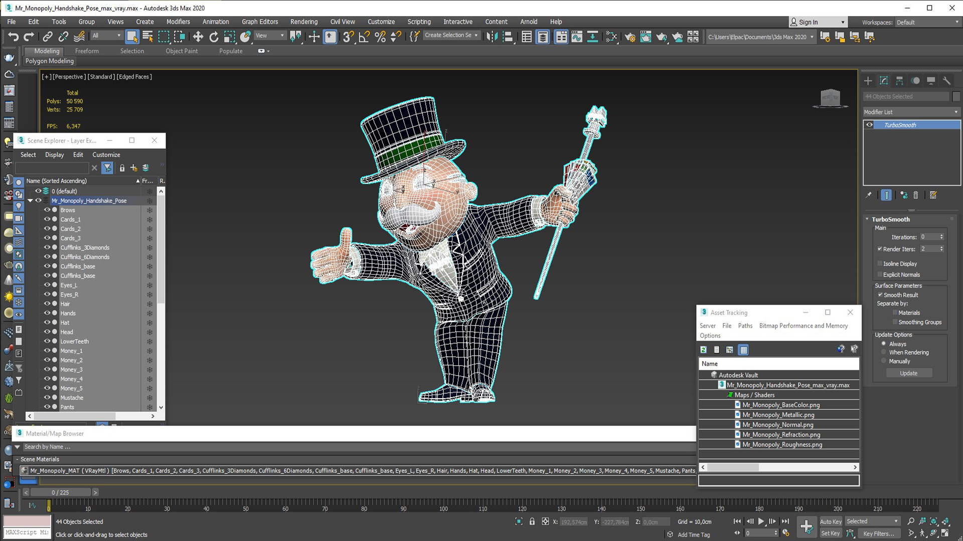 3D Mr Monopoly Handshake Pose