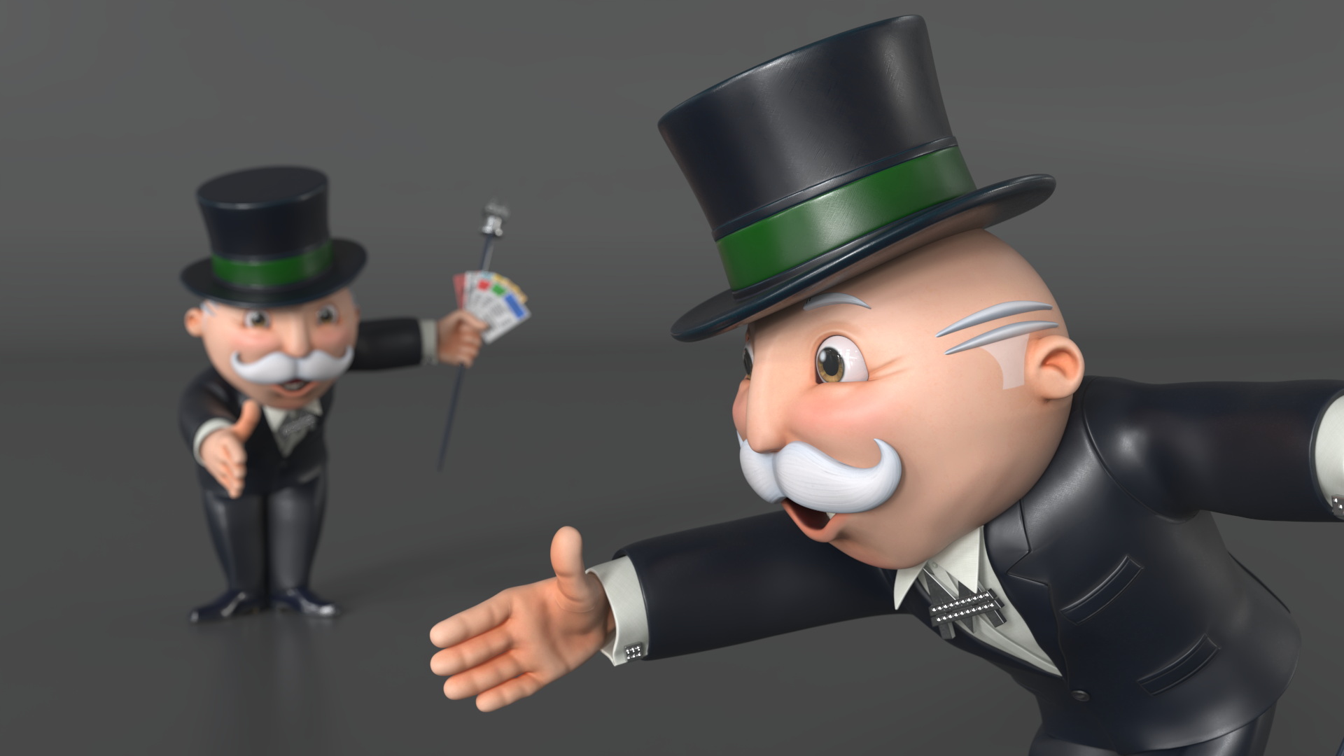 3D Mr Monopoly Handshake Pose