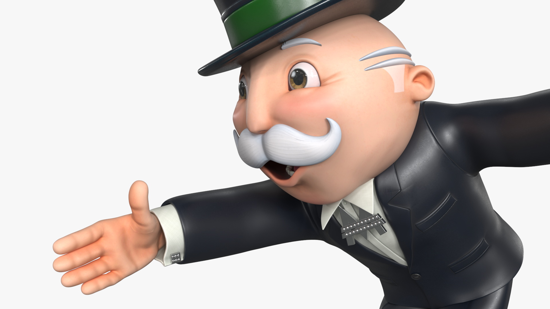 3D Mr Monopoly Handshake Pose