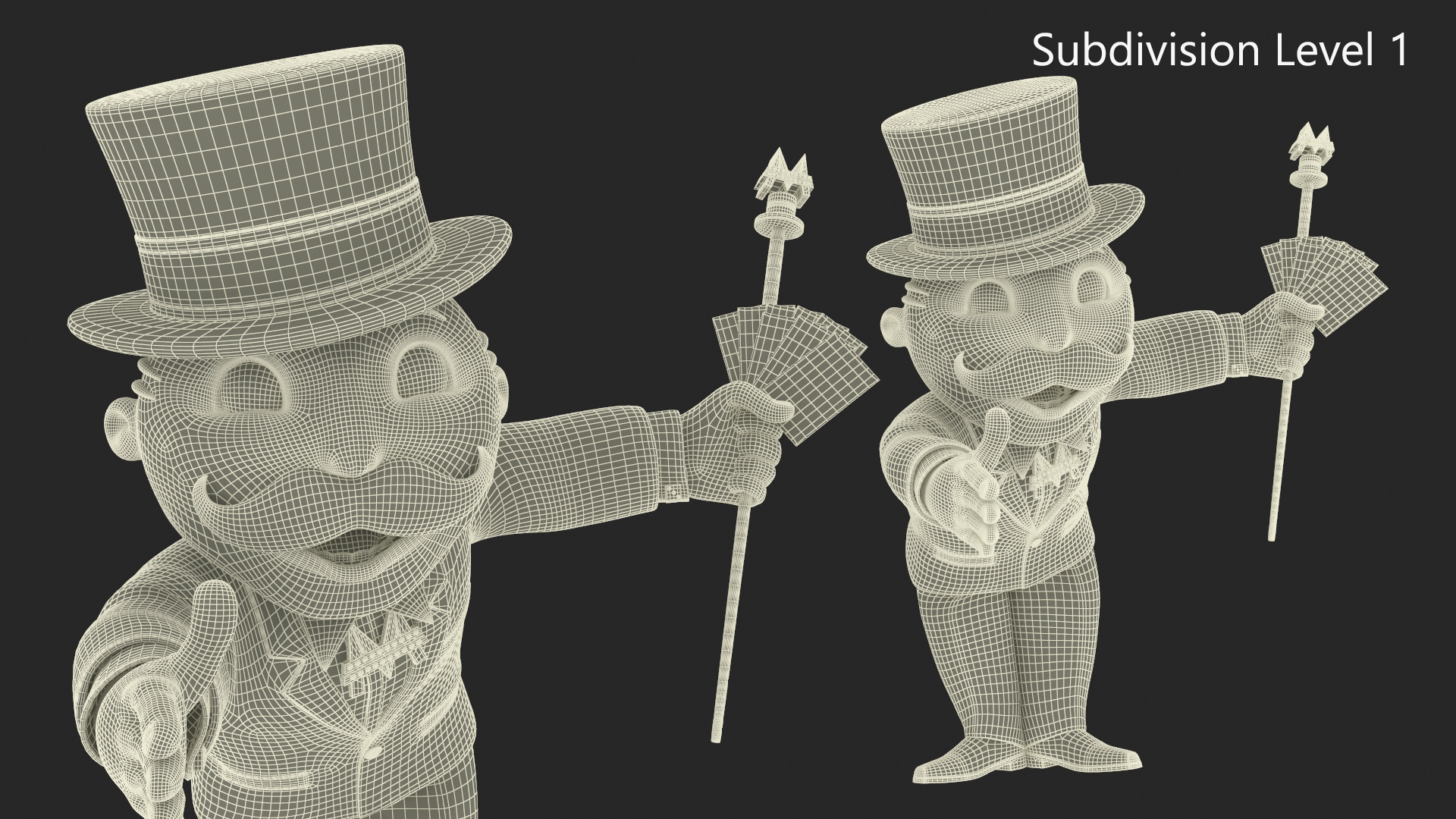 3D Mr Monopoly Handshake Pose