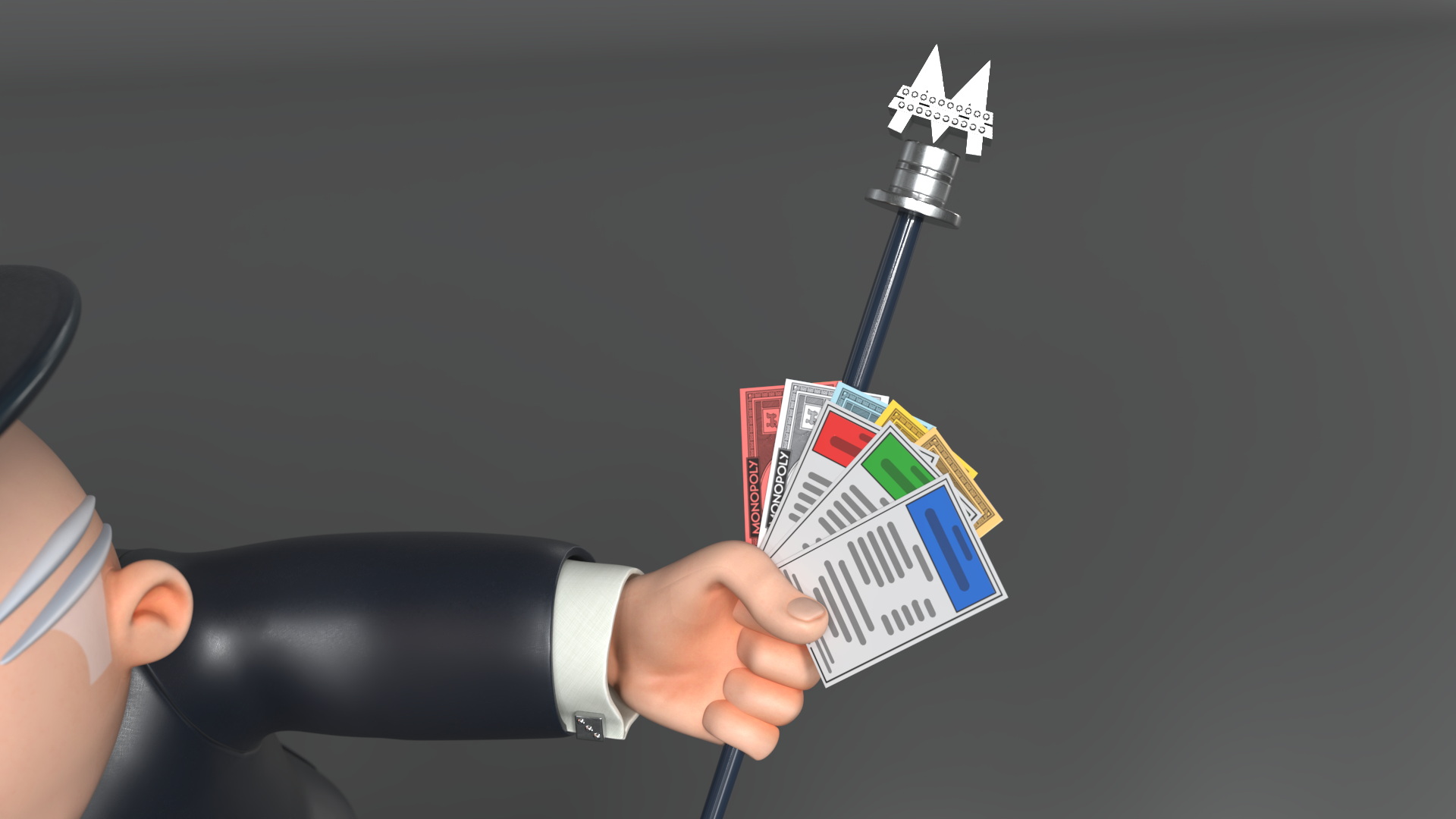 3D Mr Monopoly Handshake Pose