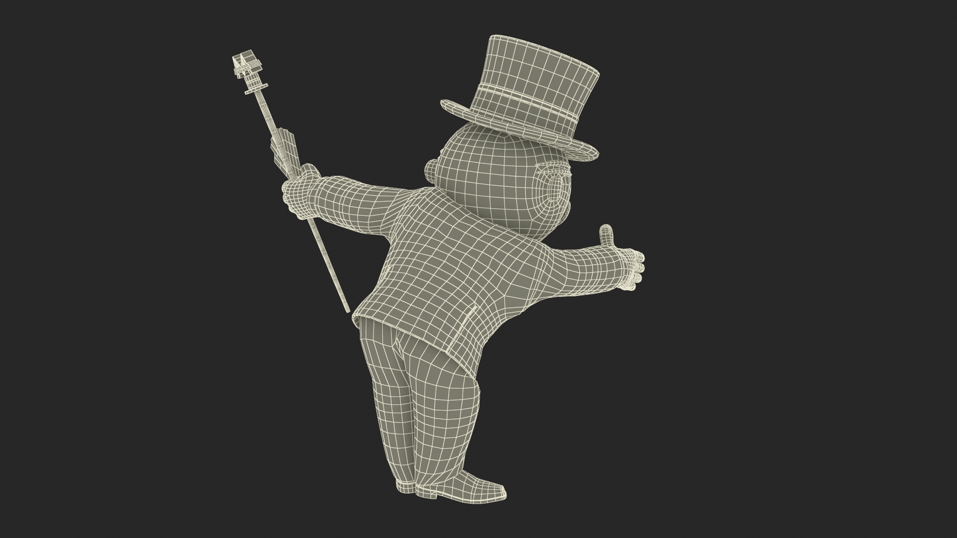 3D Mr Monopoly Handshake Pose