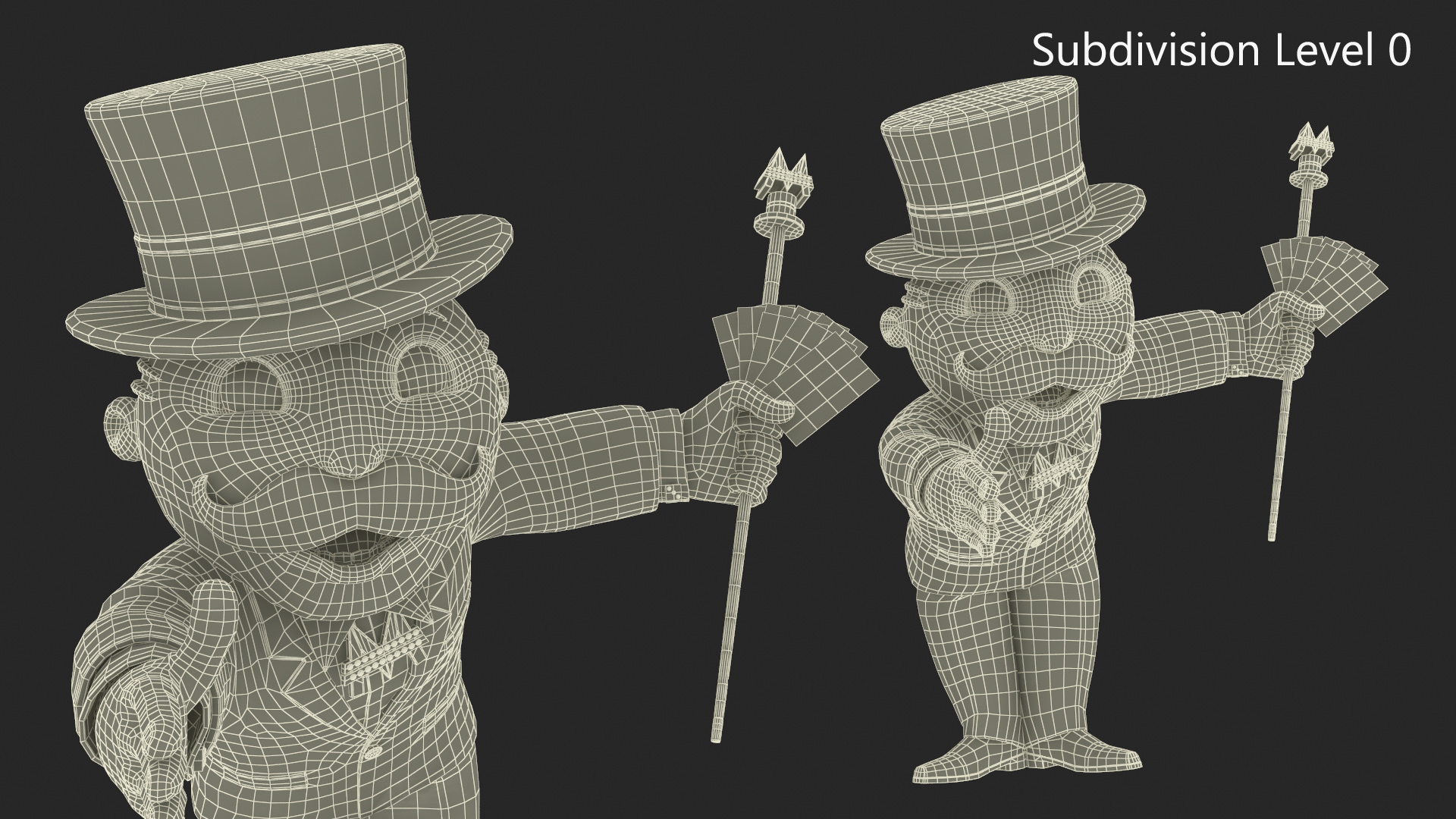 3D Mr Monopoly Handshake Pose