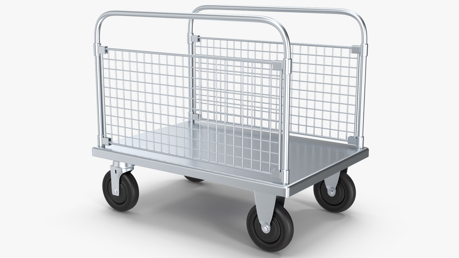 3D Platform Trolley with Two Railing model