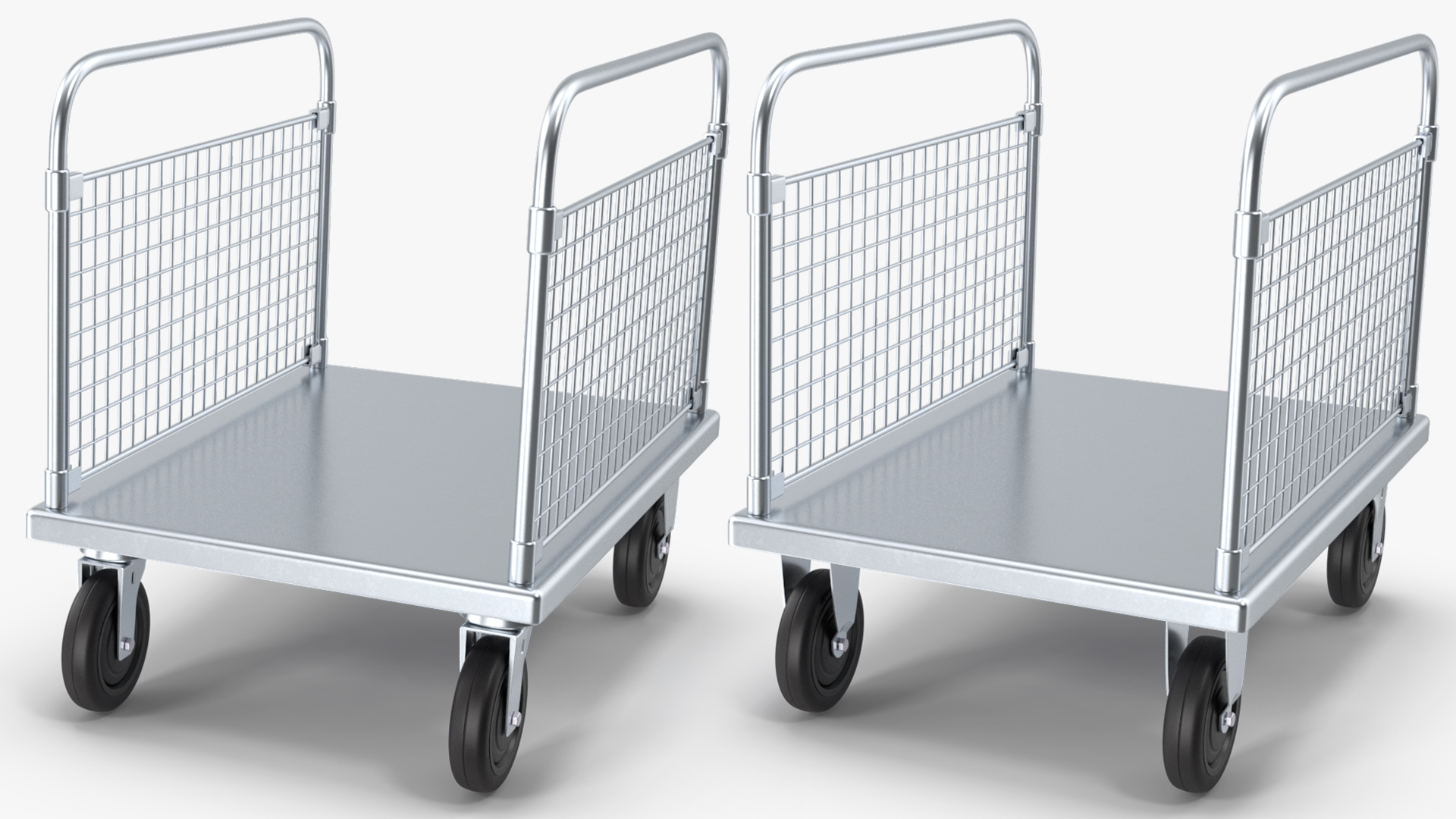 3D Platform Trolley with Two Railing model