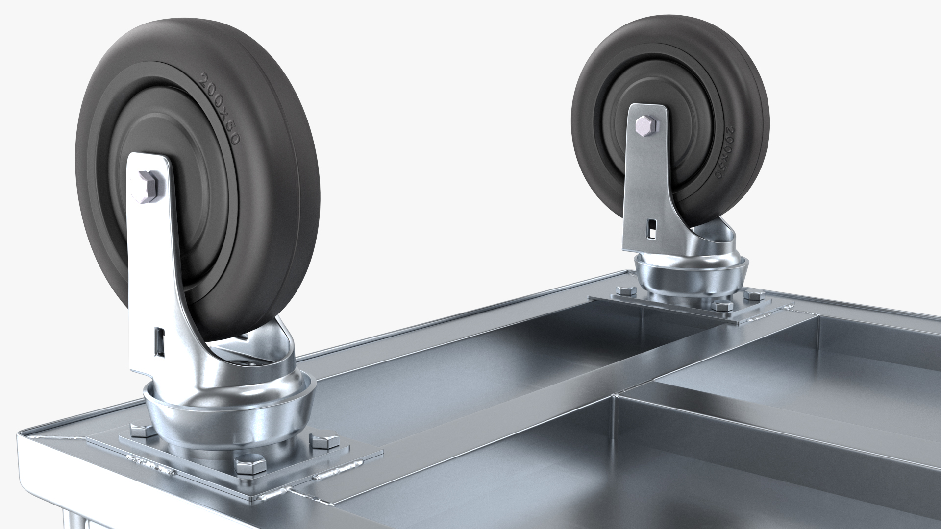 3D Platform Trolley with Two Railing model