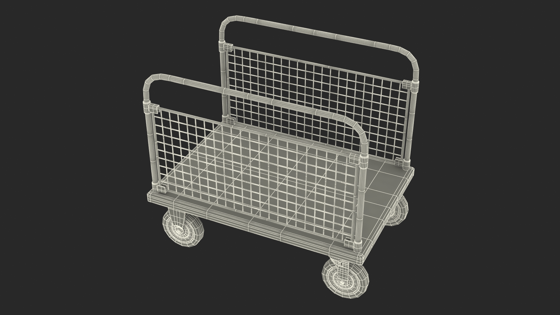 3D Platform Trolley with Two Railing model