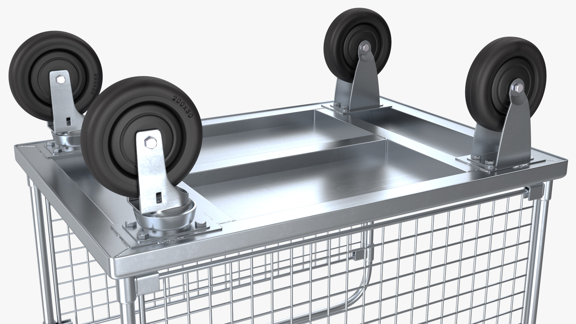 3D Platform Trolley with Two Railing model