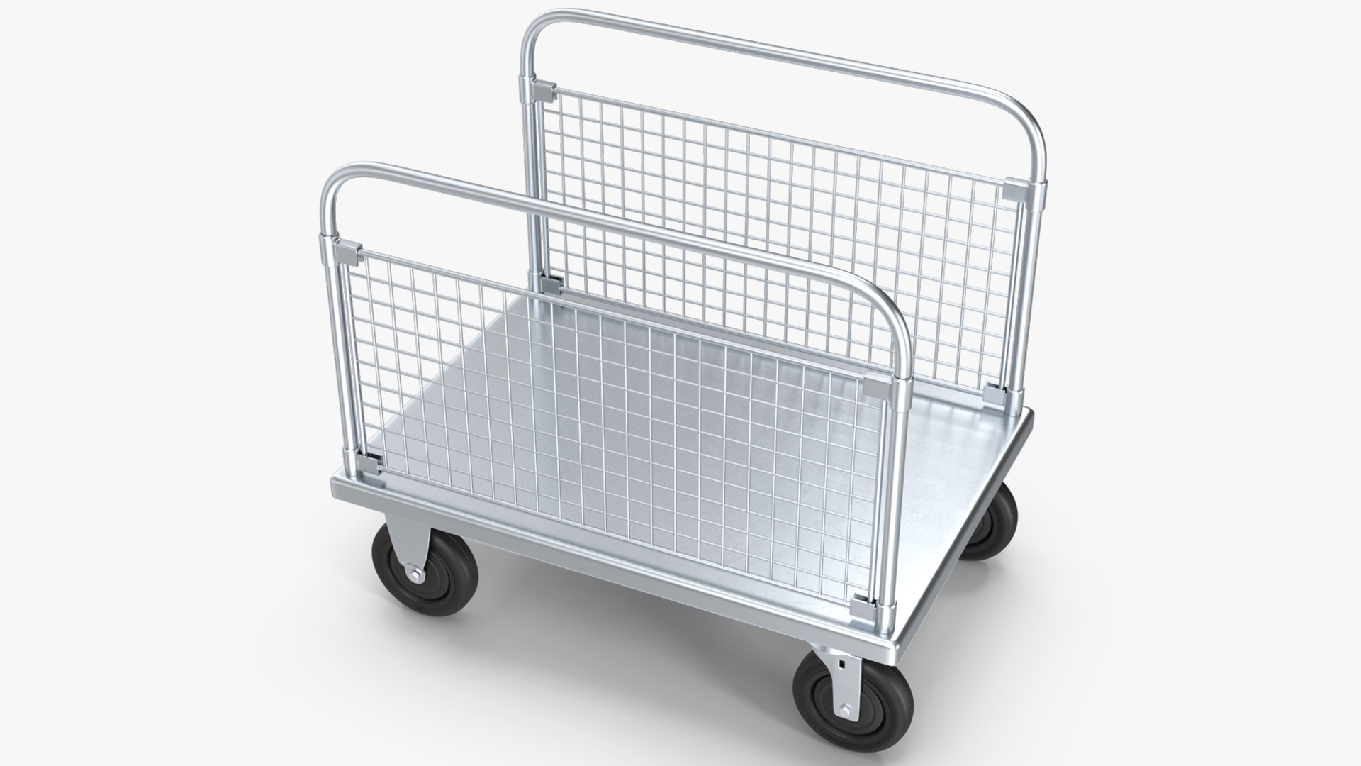 3D Platform Trolley with Two Railing model