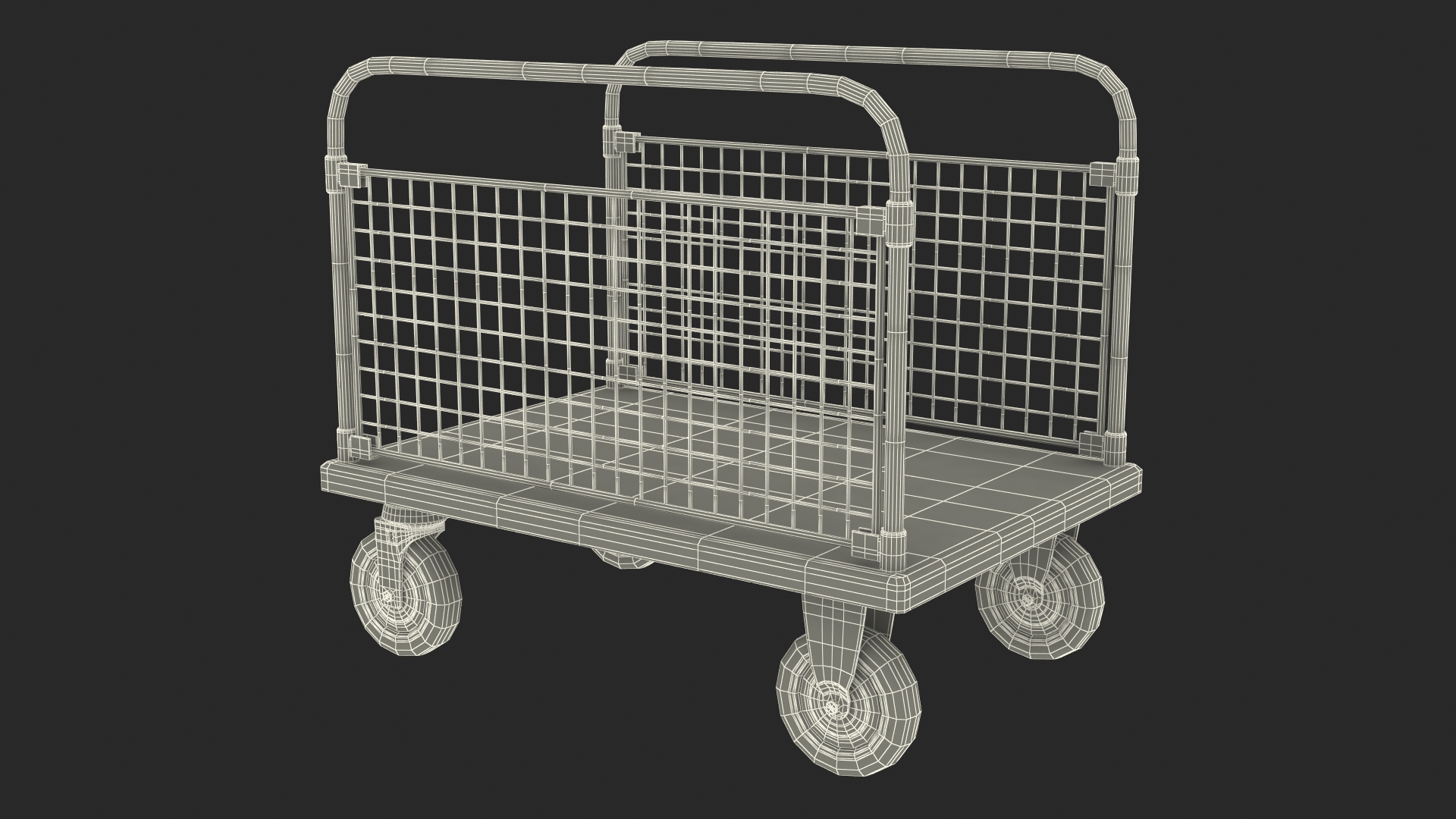 3D Platform Trolley with Two Railing model