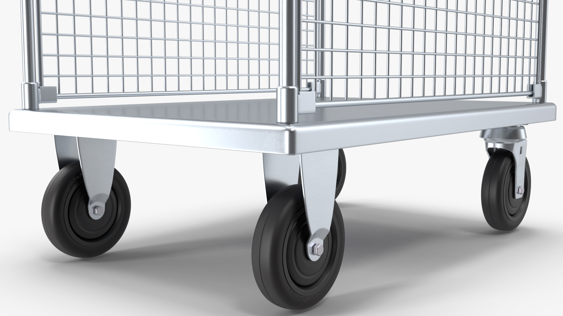 3D Platform Trolley with Two Railing model