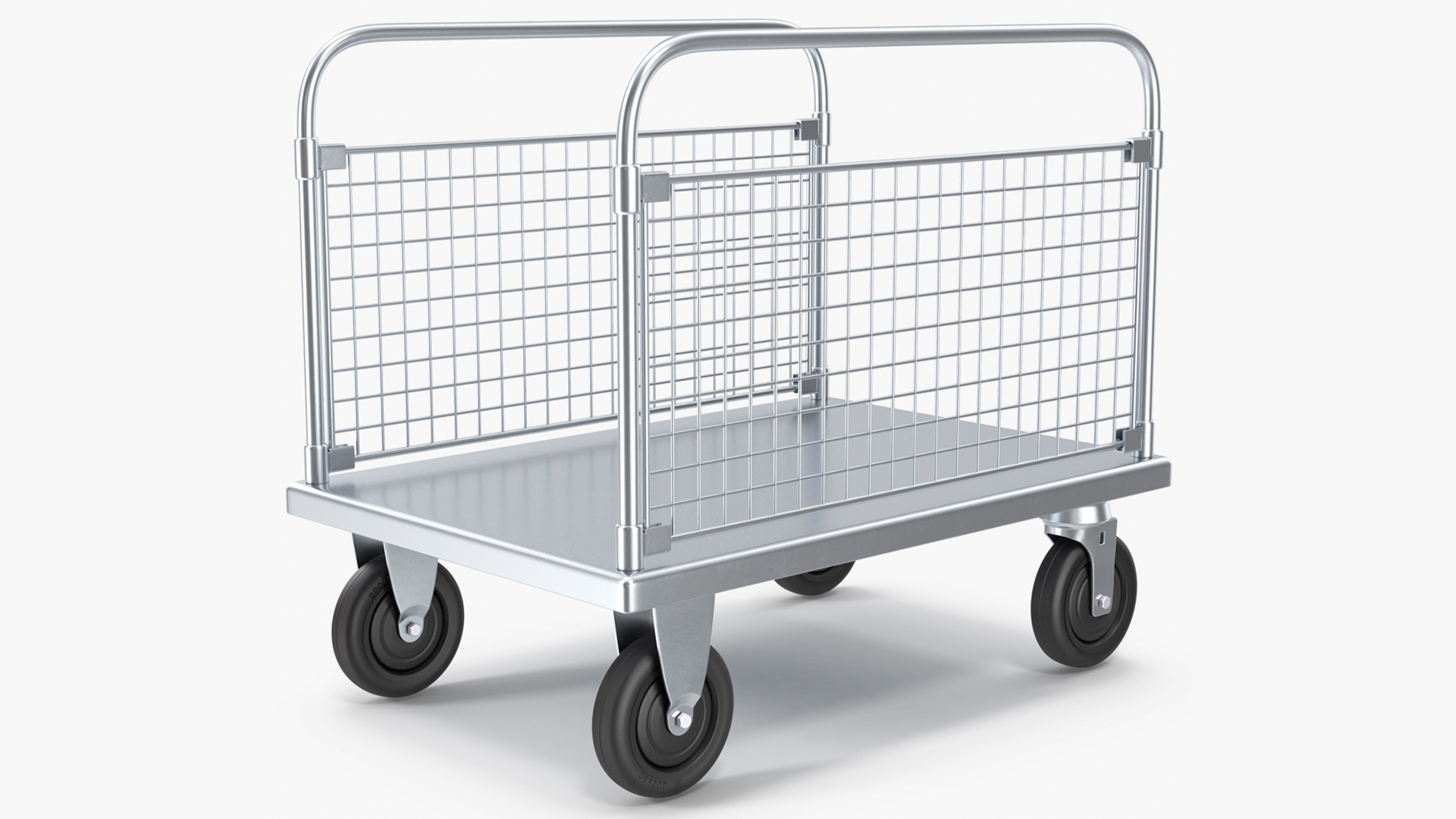 3D Platform Trolley with Two Railing model