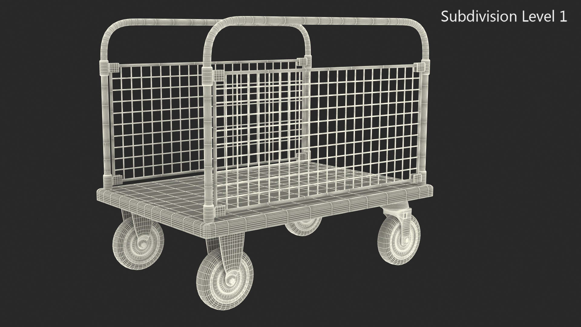 3D Platform Trolley with Two Railing model
