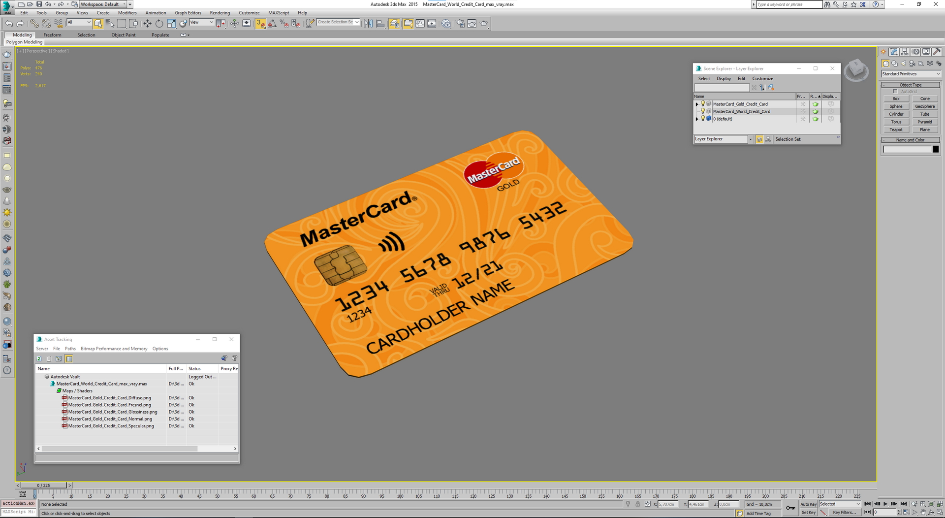MasterCard Gold Credit Card 3D