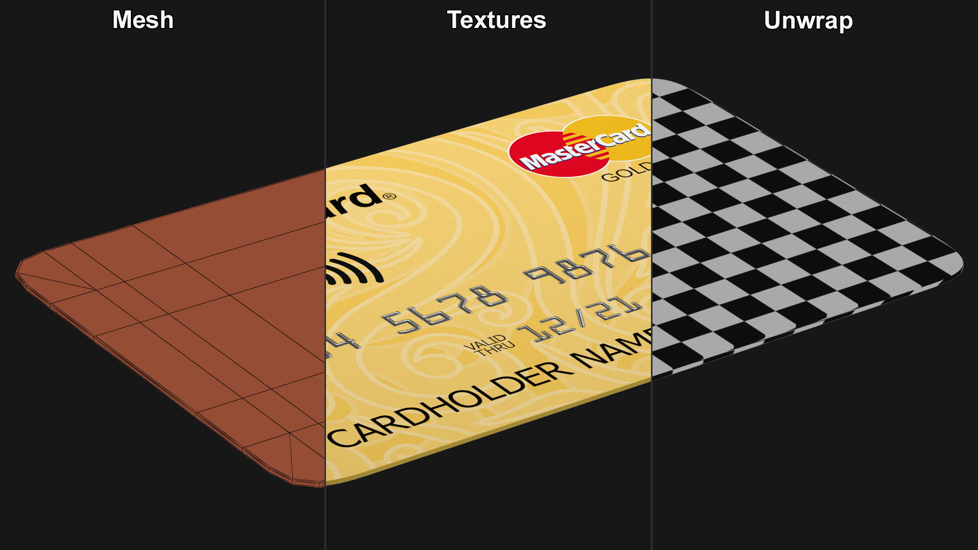 MasterCard Gold Credit Card 3D