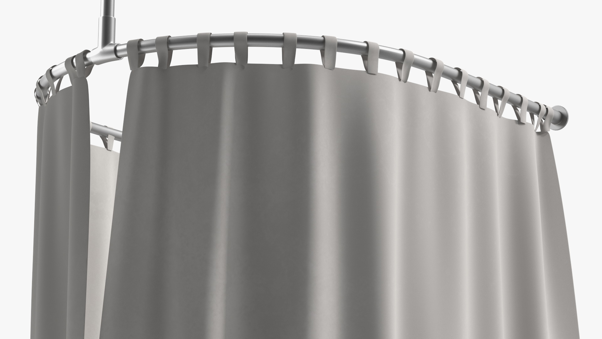 3D Fitting Room Curtain Closed White model
