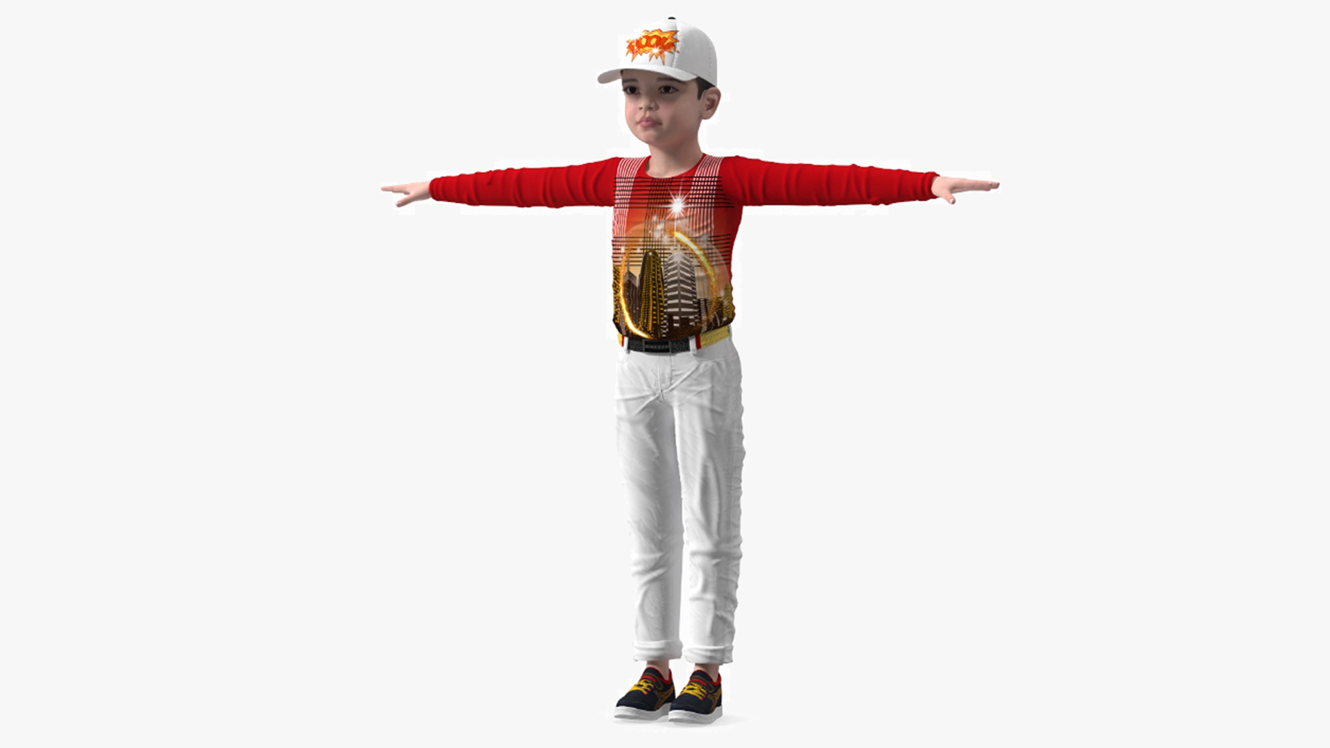Asian Child Boy Street Style Rigged for Modo 3D model
