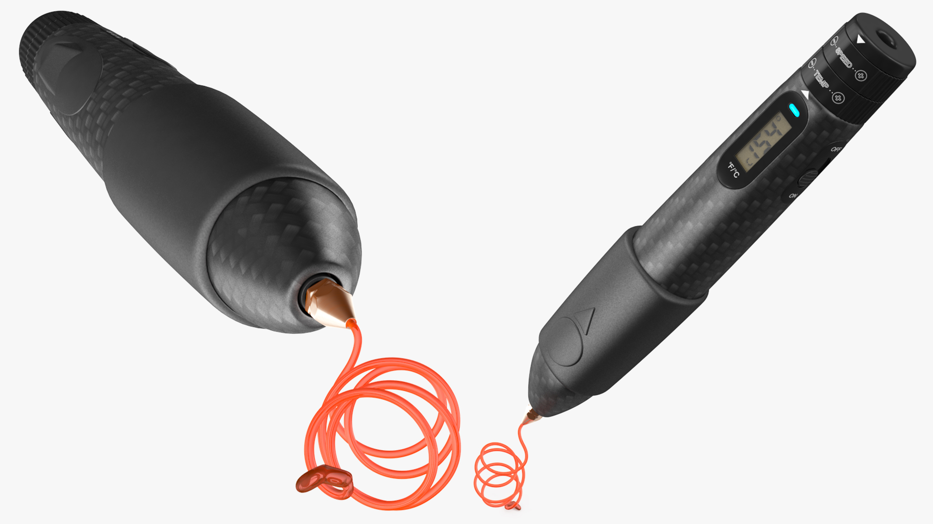 3D Printing Pen Black Extrudes Spiral 3D