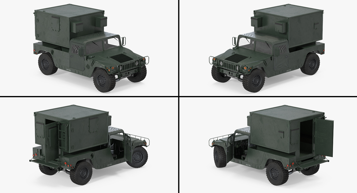 3D Shelter Carrier MSE Car HMMWV m1037 Green