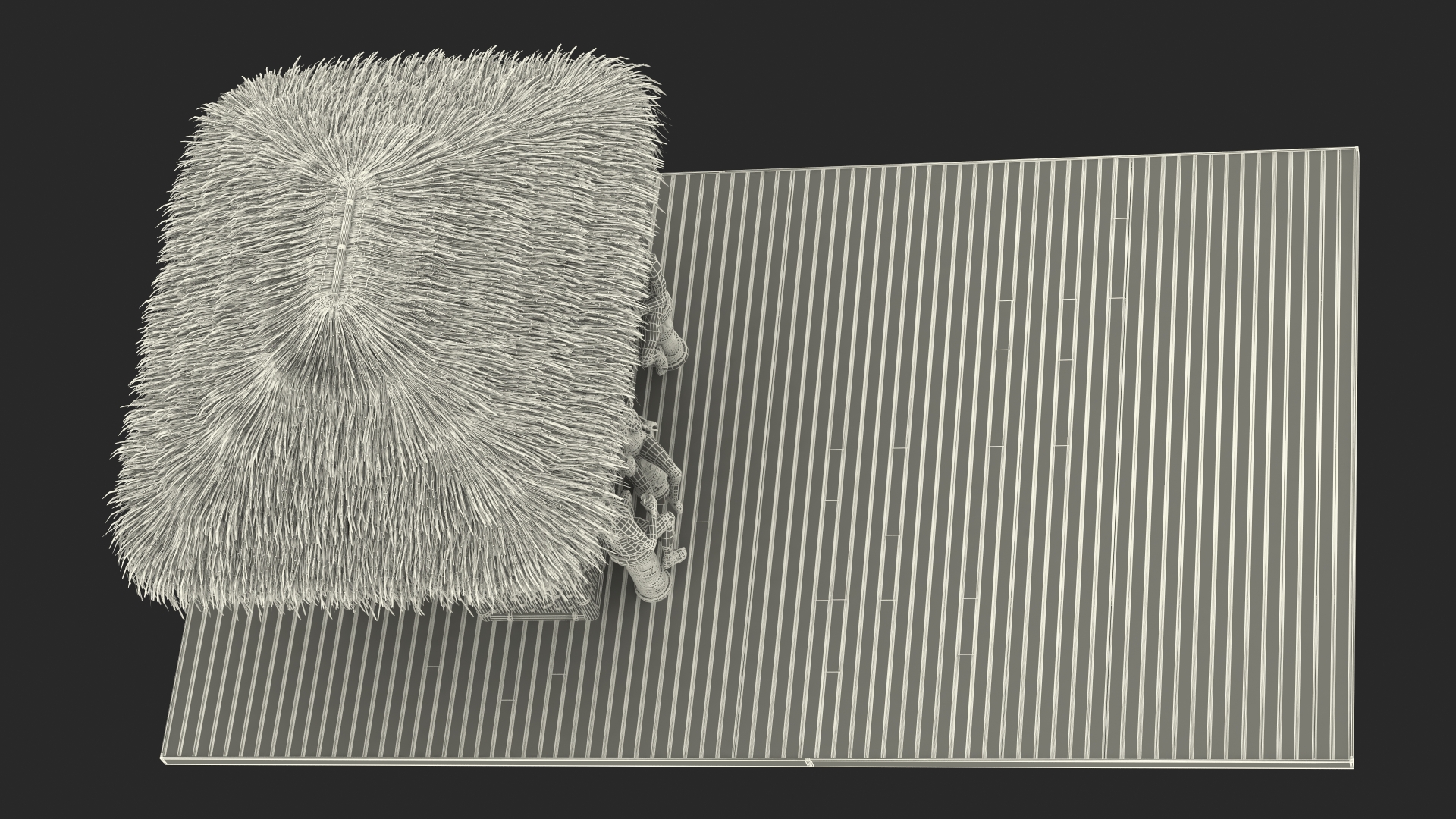 Barman and People at Tiki Bar 3D model