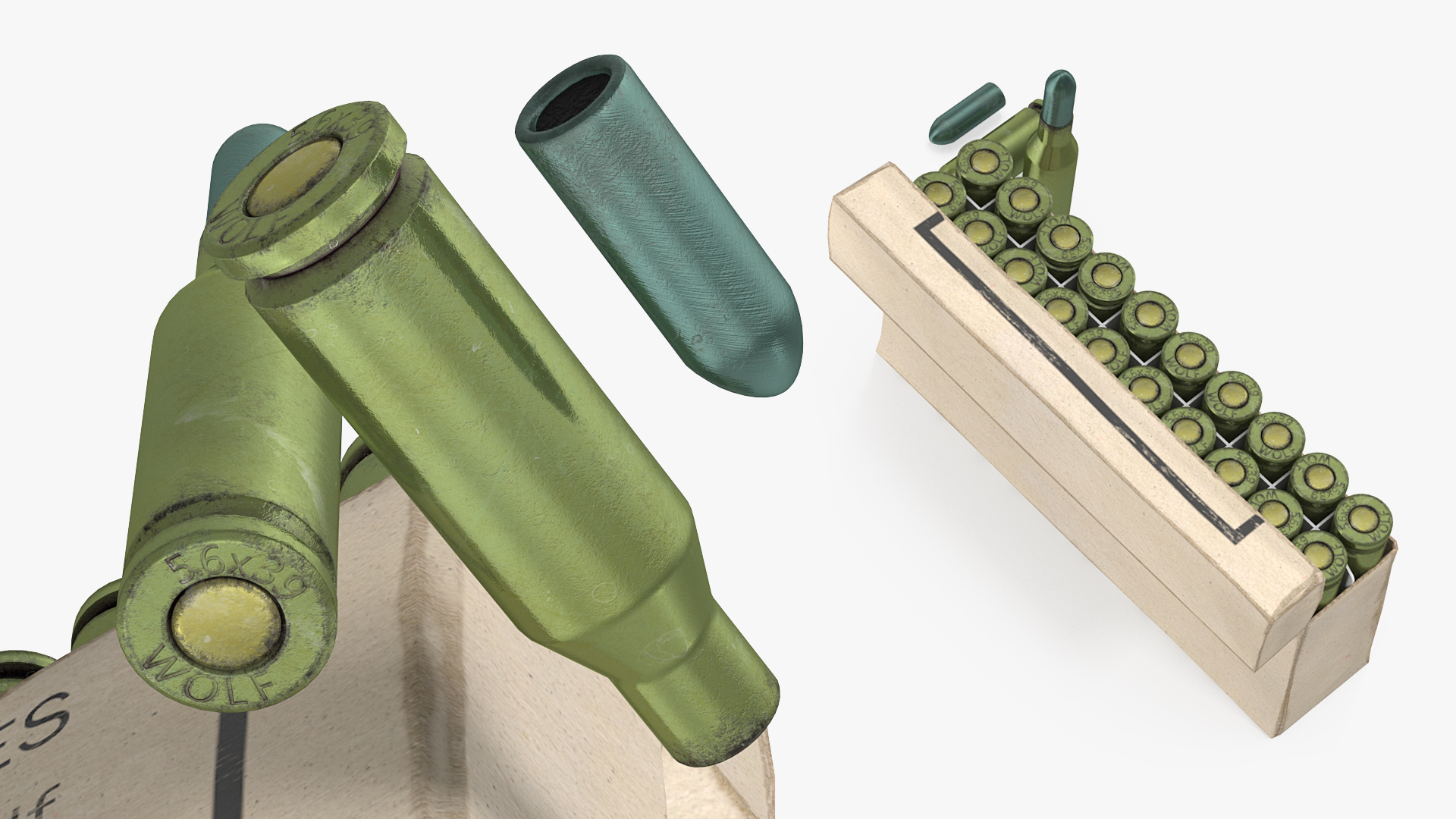 3D model Box of 5_6x39 220 Russian Cartridge