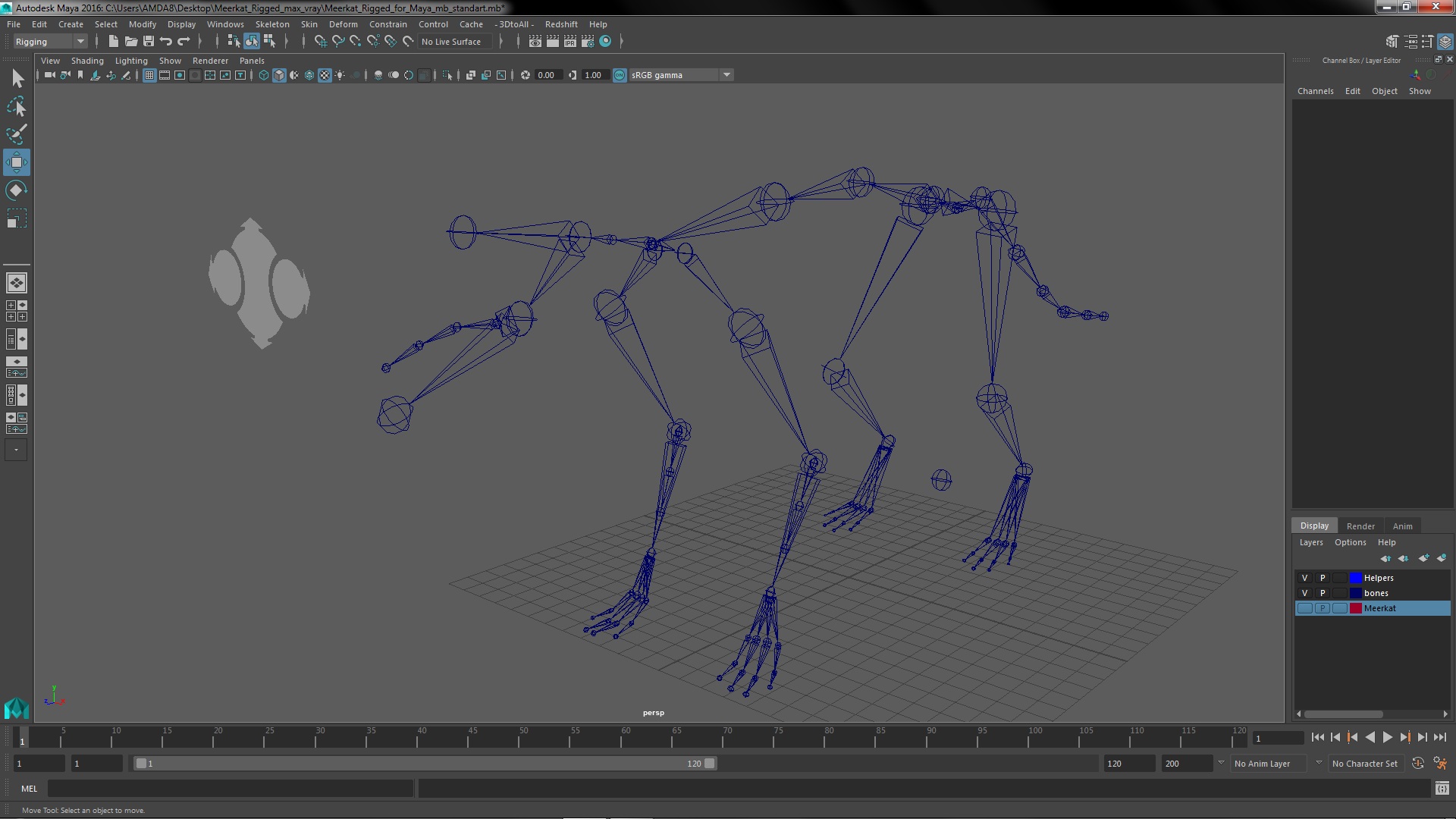 3D Meerkat Rigged for Maya model
